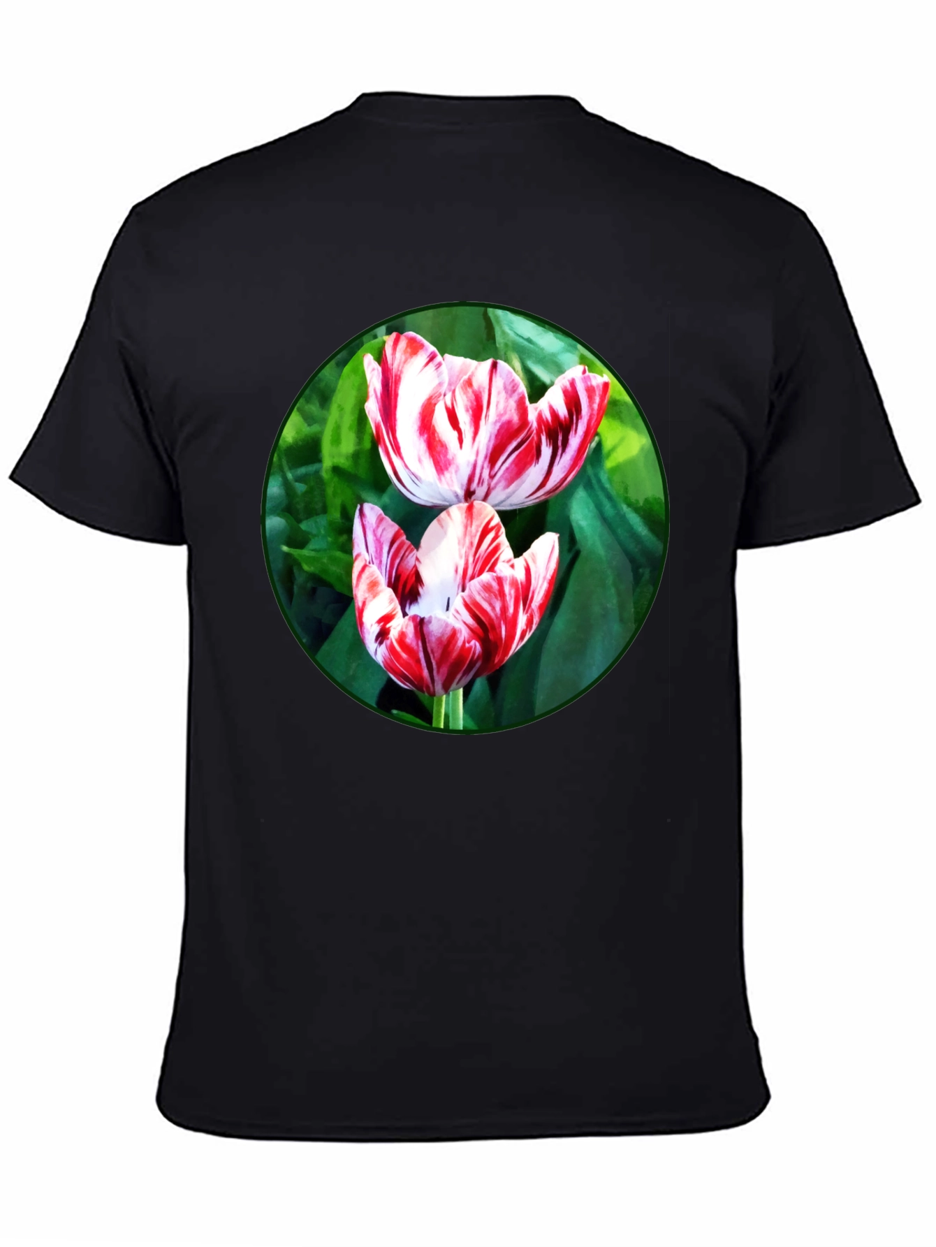 Floral Print T-Shirt: Tulip Garden Design