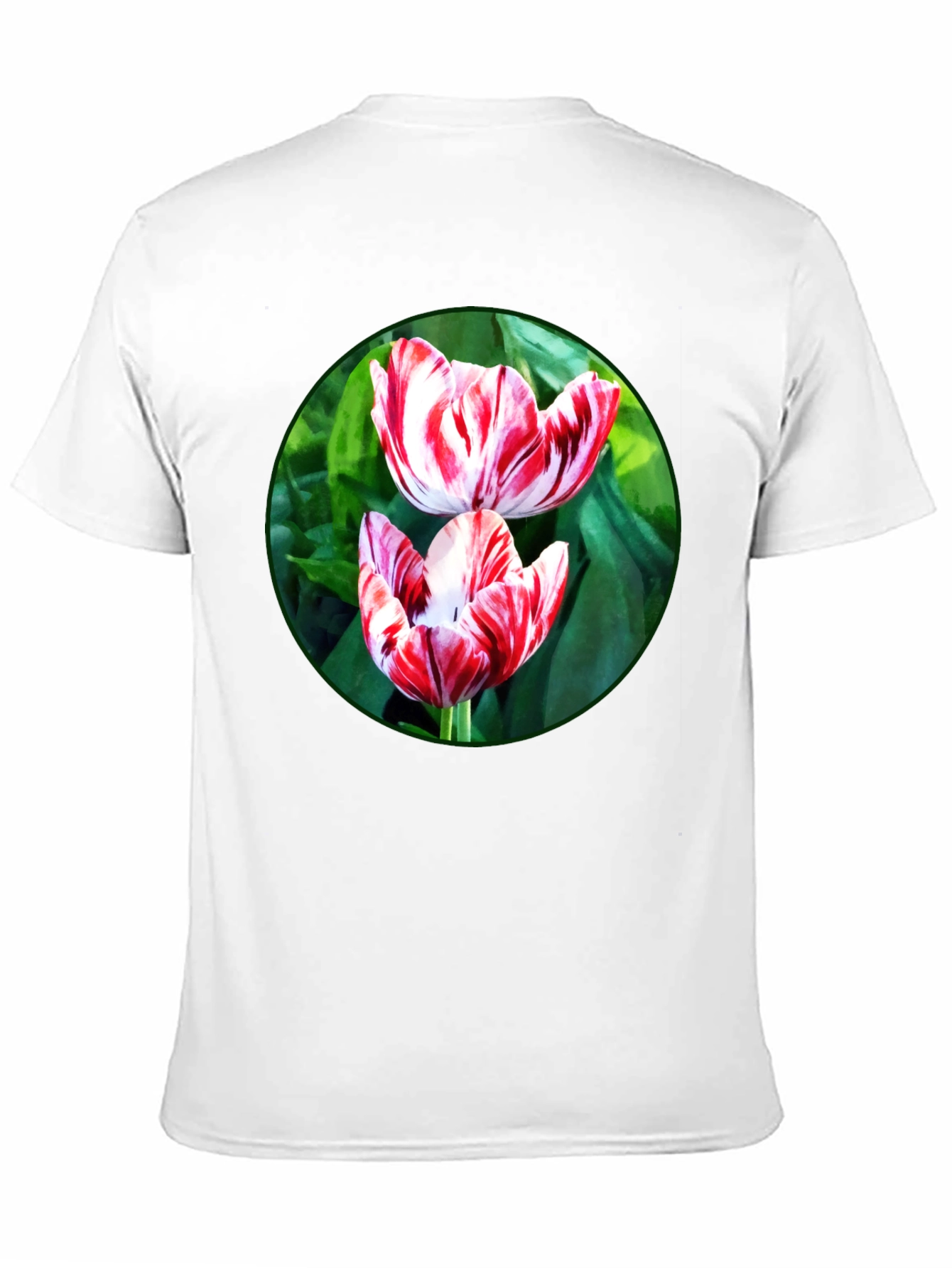 Floral Print T-Shirt: Tulip Garden Design