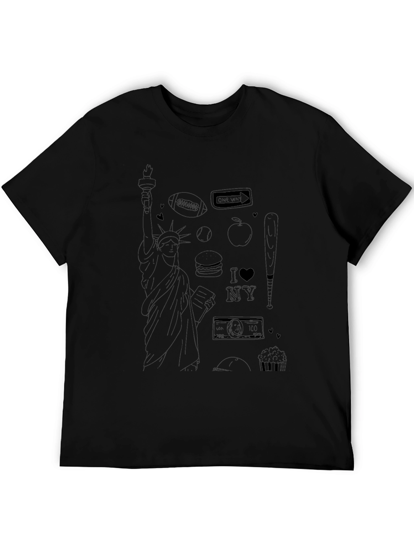NYC Doodle T-Shirt | Mens Black Short Sleeve