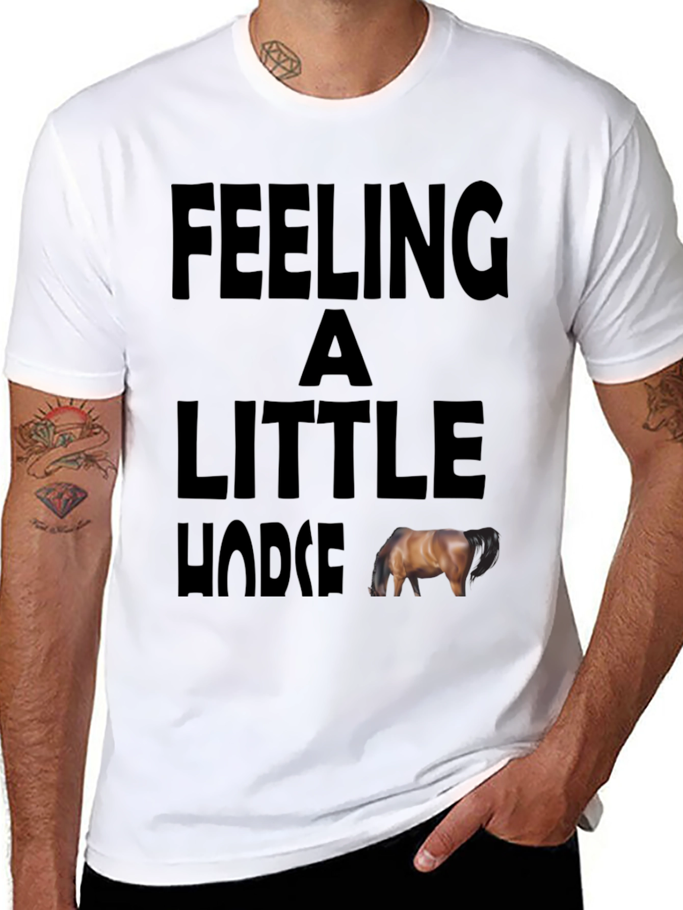 Feeling a Little Horse Funny Graphic Tee