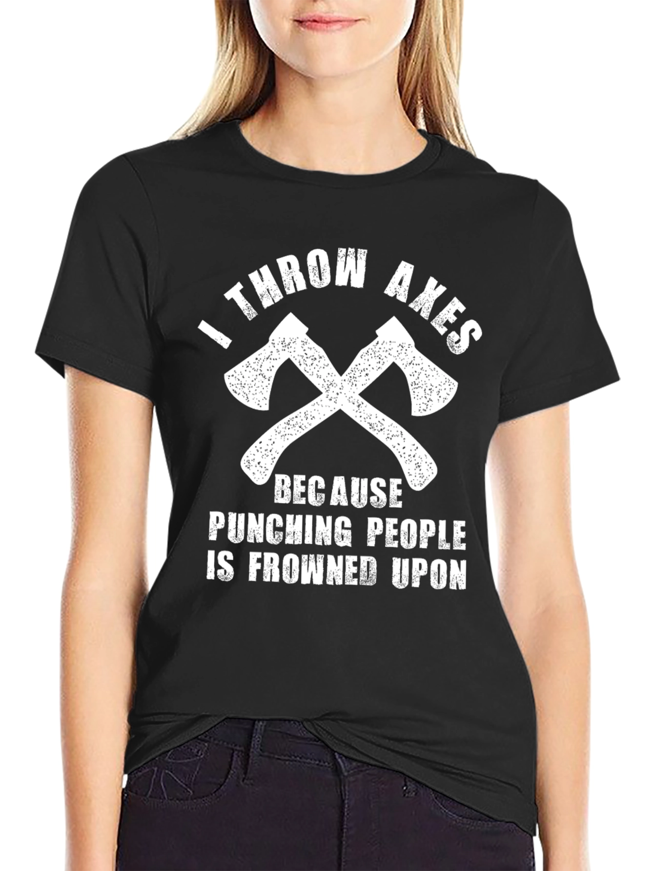 I Throw Axes Funny Graphic T-Shirt