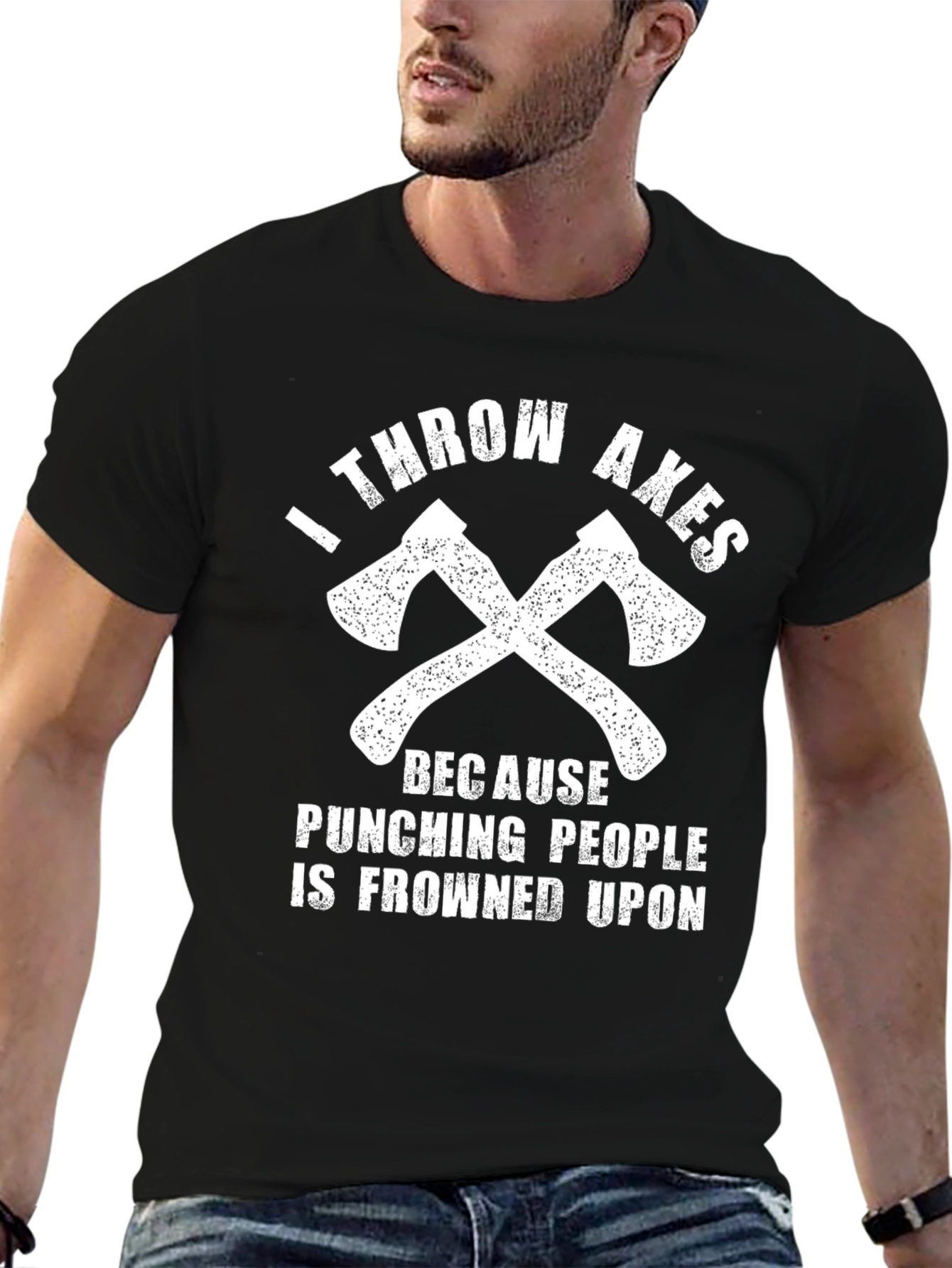 I Throw Axes Funny Graphic T-Shirt