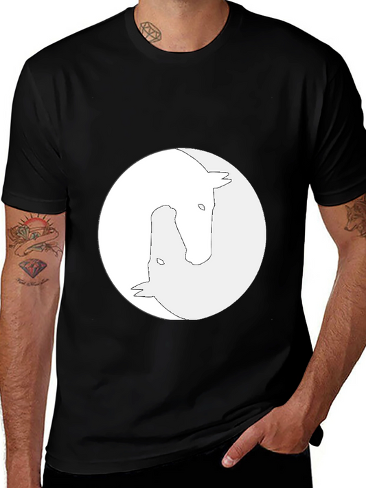 Yin Yang Horse Graphic Tee - Unisex Black T-Shirt