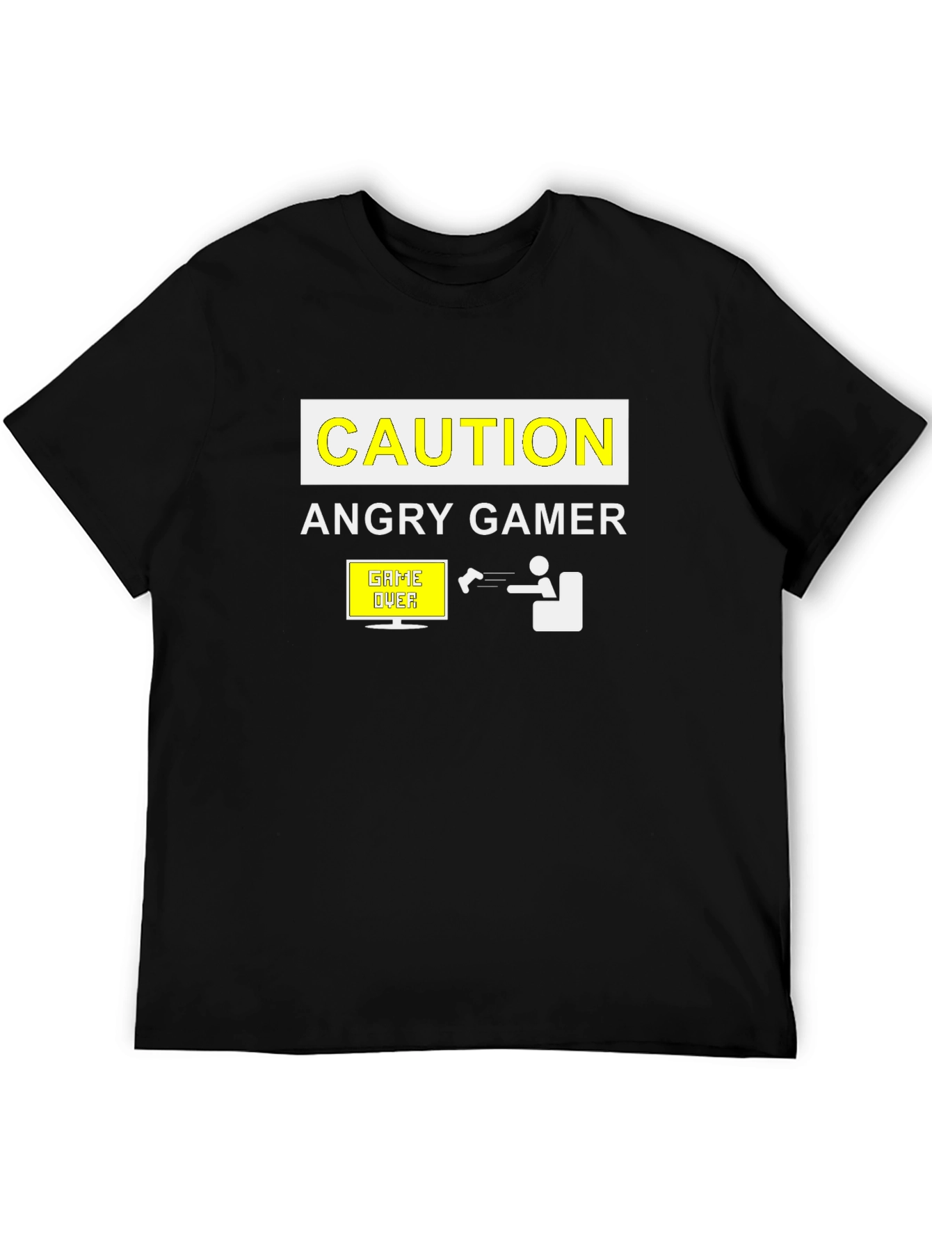 Angry Gamer Caution T-Shirt: Funny Video Game Tee