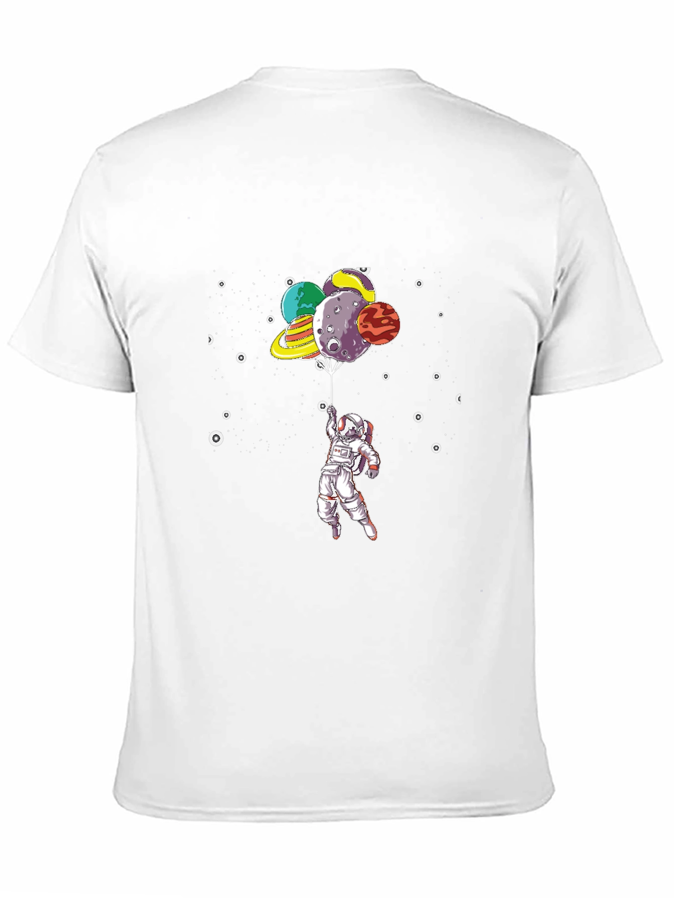Astronaut Planet Balloon Graphic Tee - Space Lover Shirt