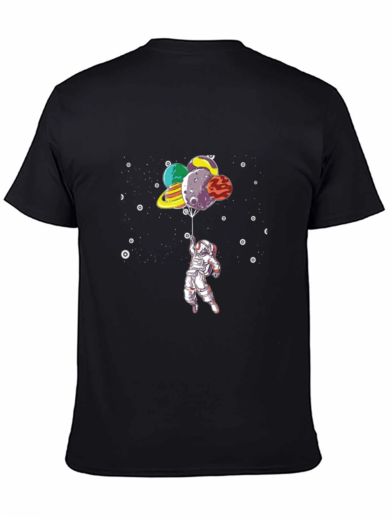 Astronaut Planet Balloon Graphic Tee - Space Lover Shirt