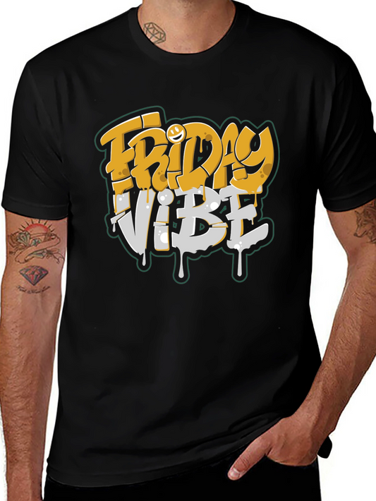 Friday Vibe Graphic Tee - Black Short Sleeve T-Shirt