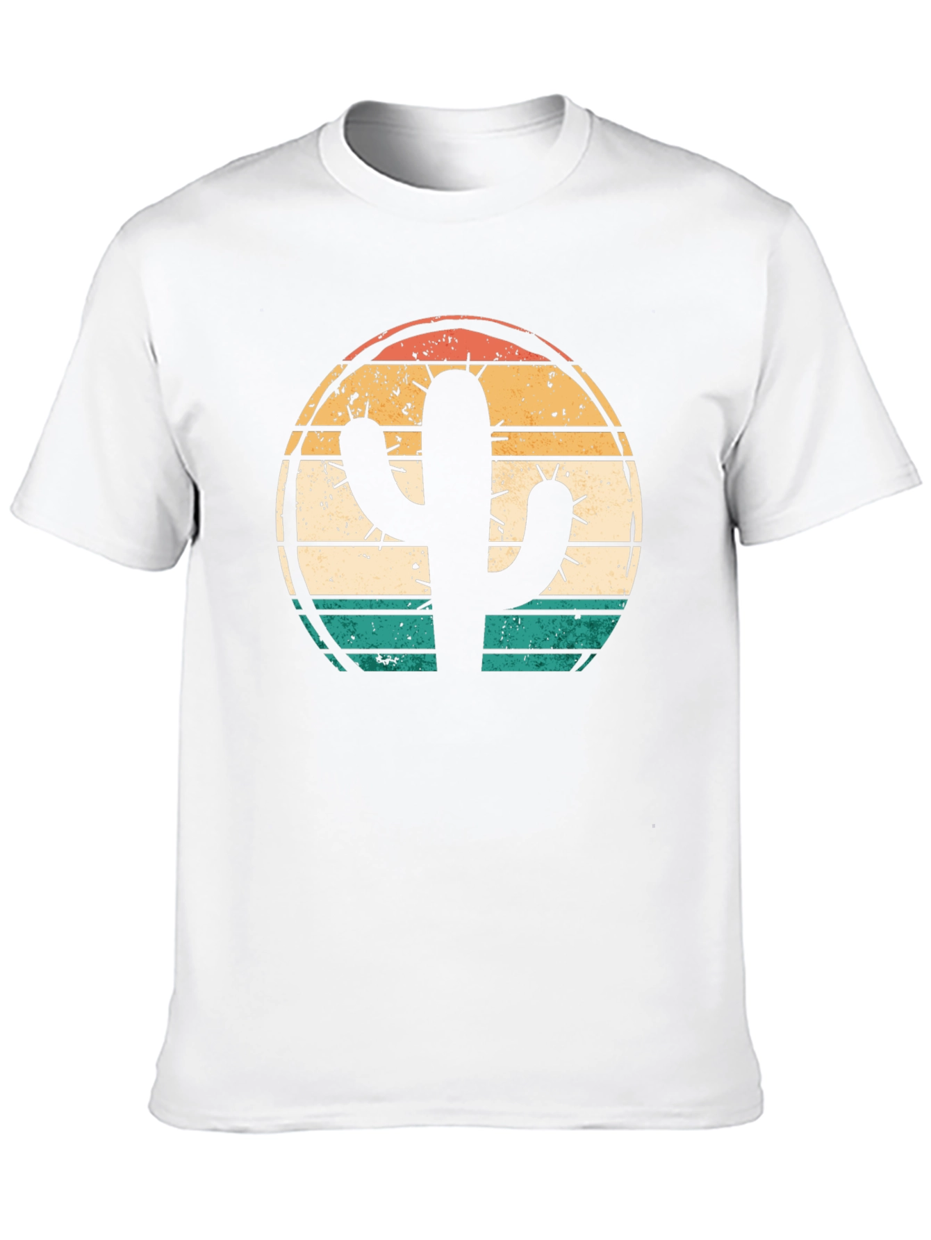 Retro Cactus Graphic Tee - Desert Sunset Shirt