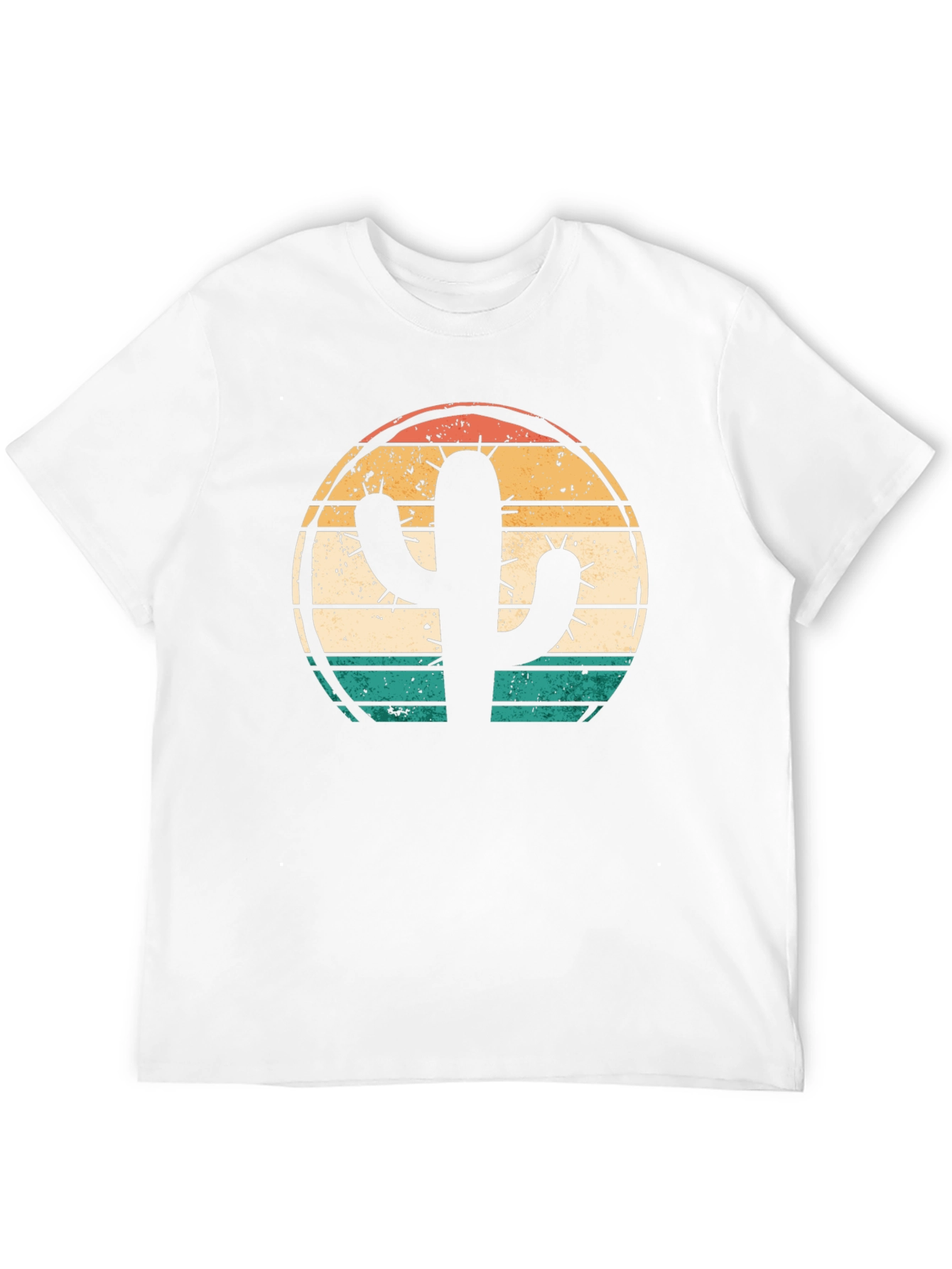 Retro Cactus Graphic Tee - Desert Sunset Shirt