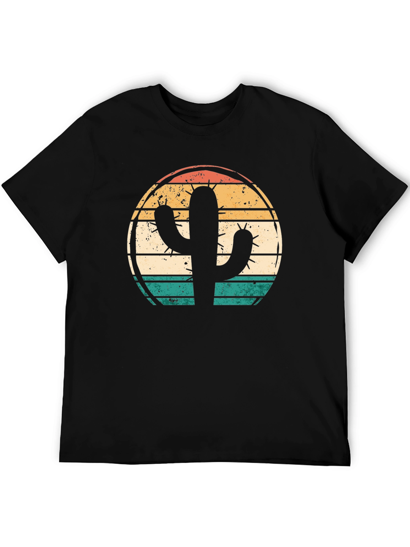 Retro Cactus Graphic Tee - Desert Sunset Shirt