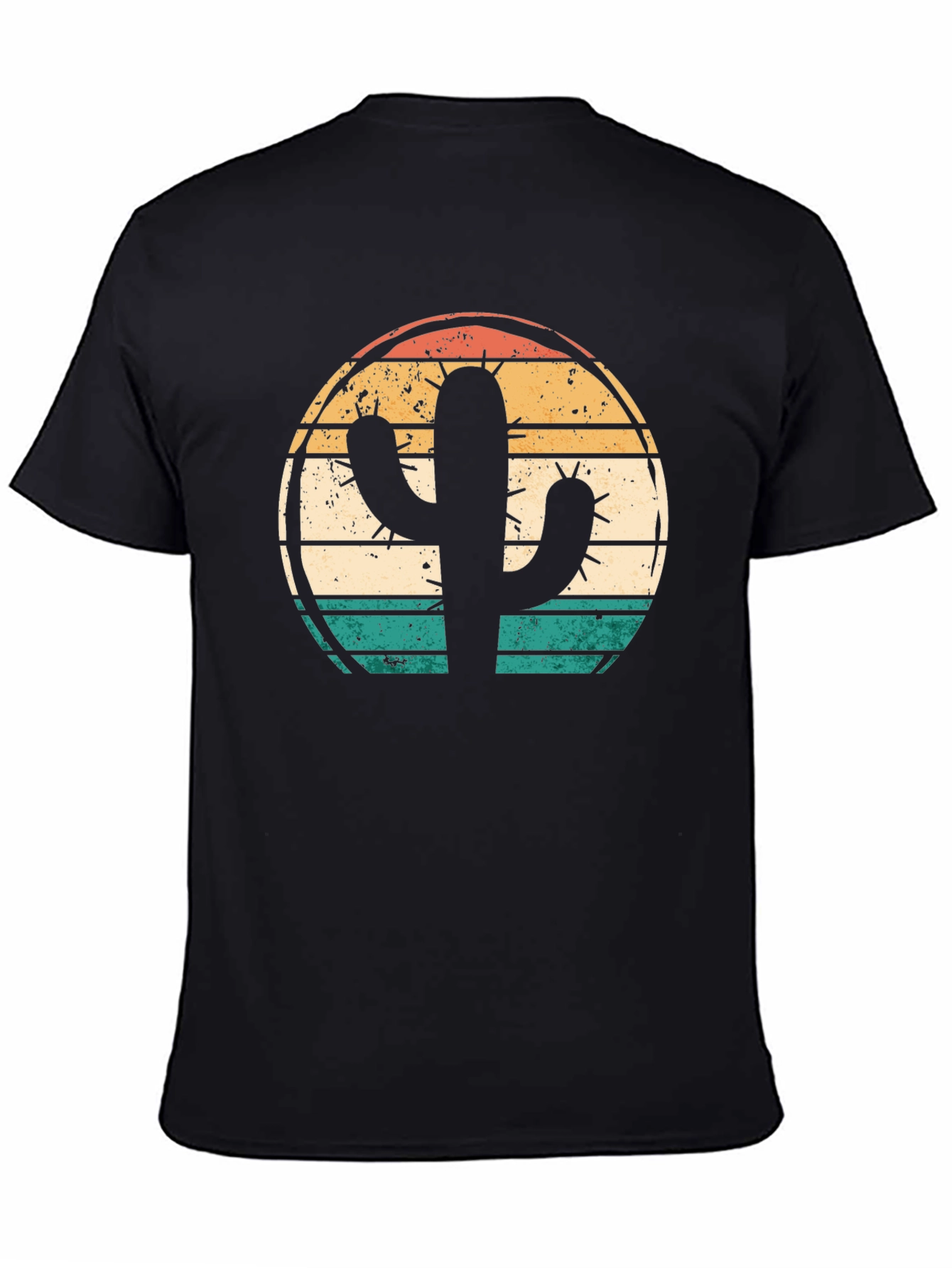 Retro Cactus Graphic Tee - Desert Sunset Shirt