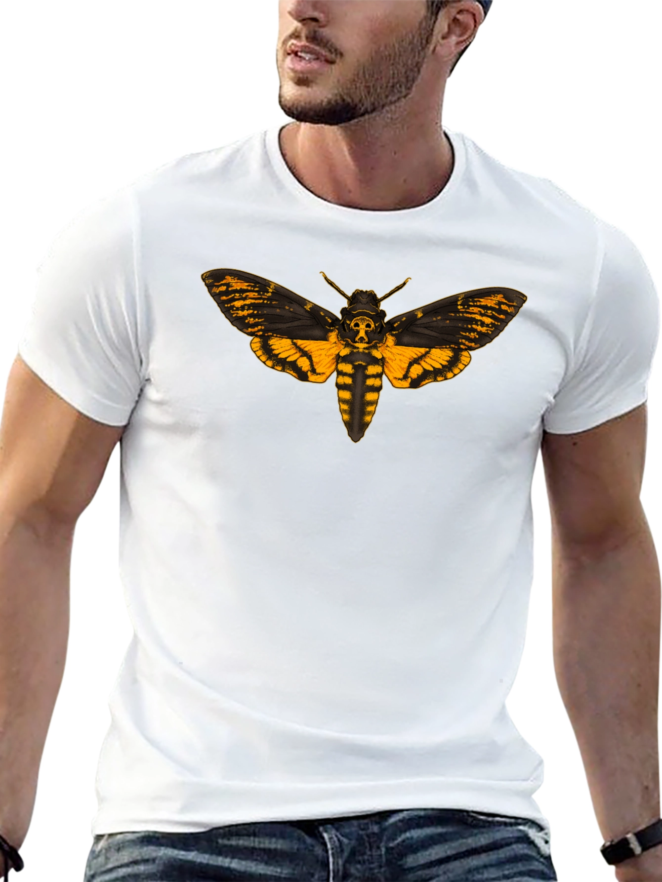 Deaths Head Moth Graphic Tee - Black
