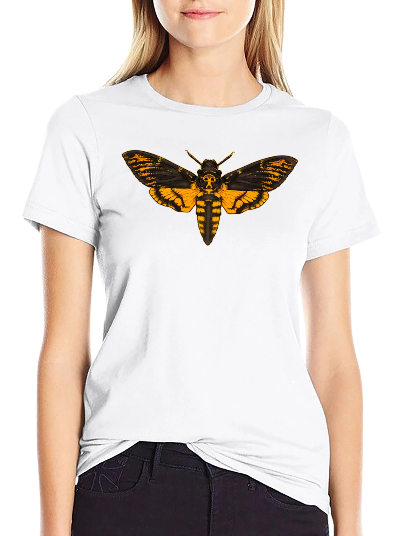 Deaths Head Moth Graphic Tee - Black