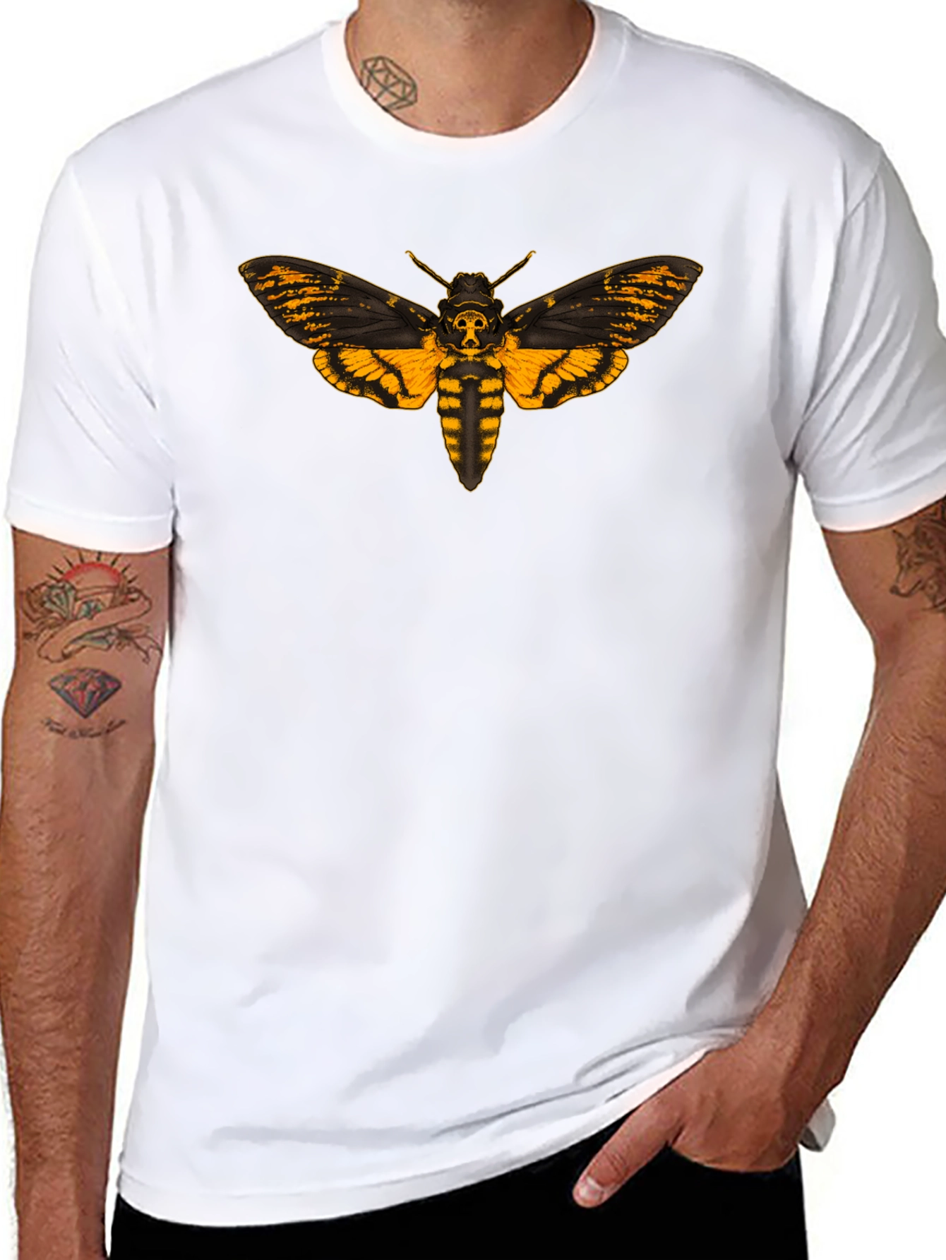 Deaths Head Moth Graphic Tee - Black
