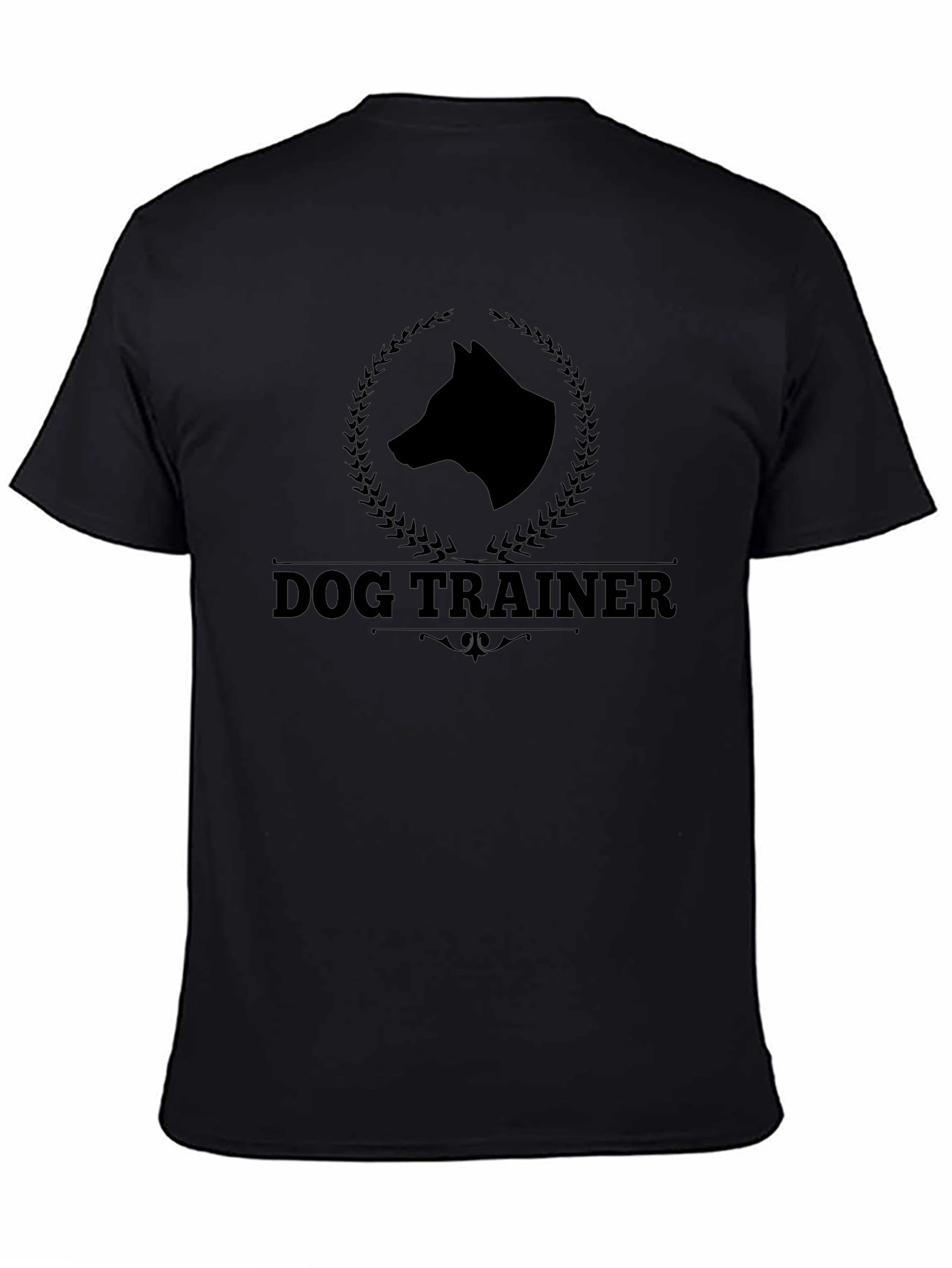 Dog Trainer Graphic Tee - Black Cotton T-Shirt