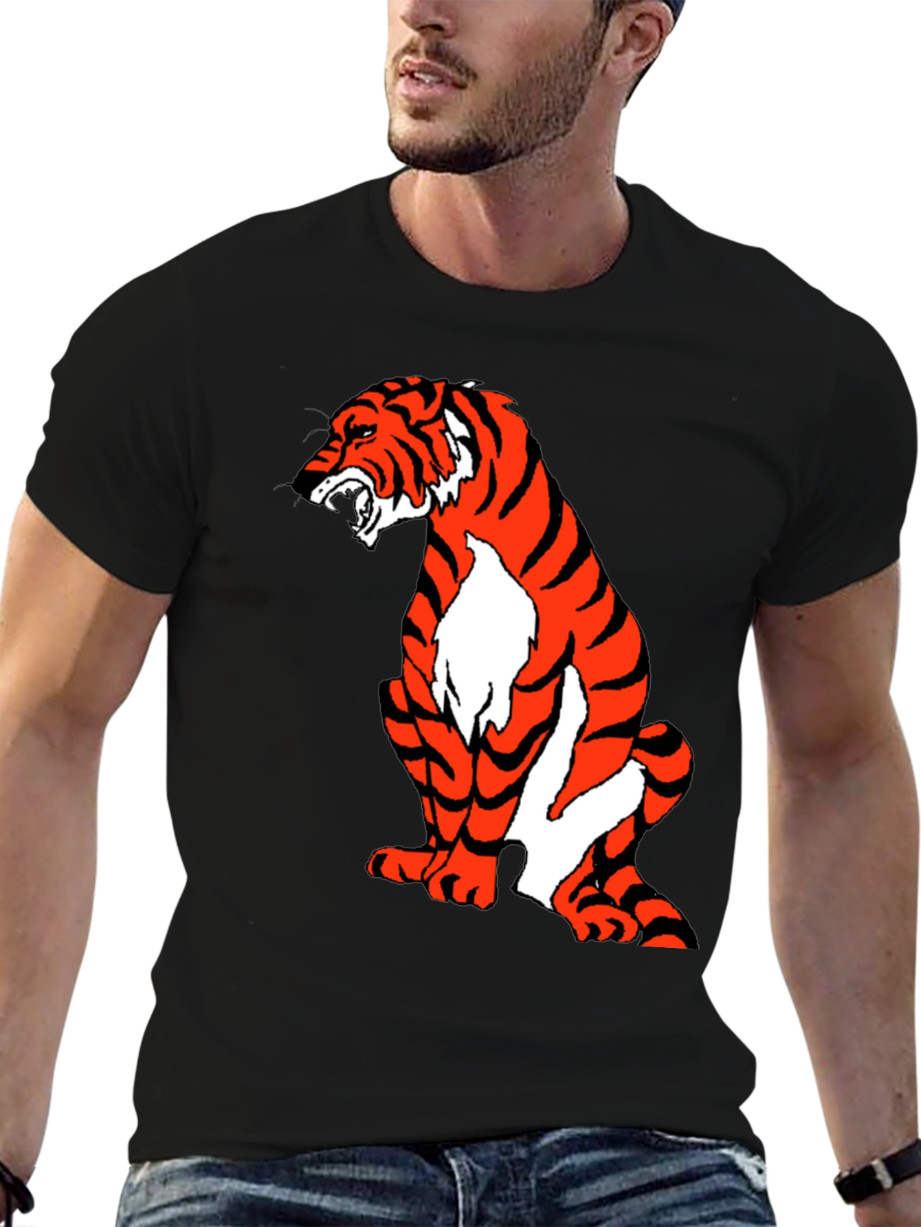 Tiger Graphic Tee - Black Short Sleeve