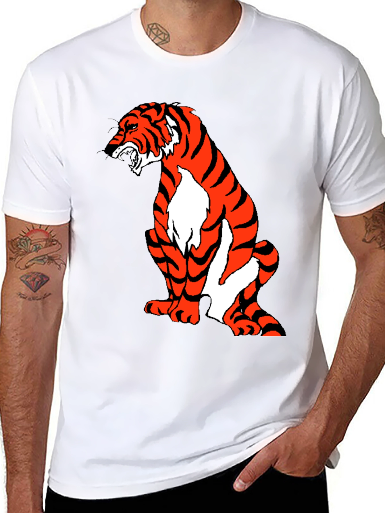 Tiger Graphic Tee - Black Short Sleeve