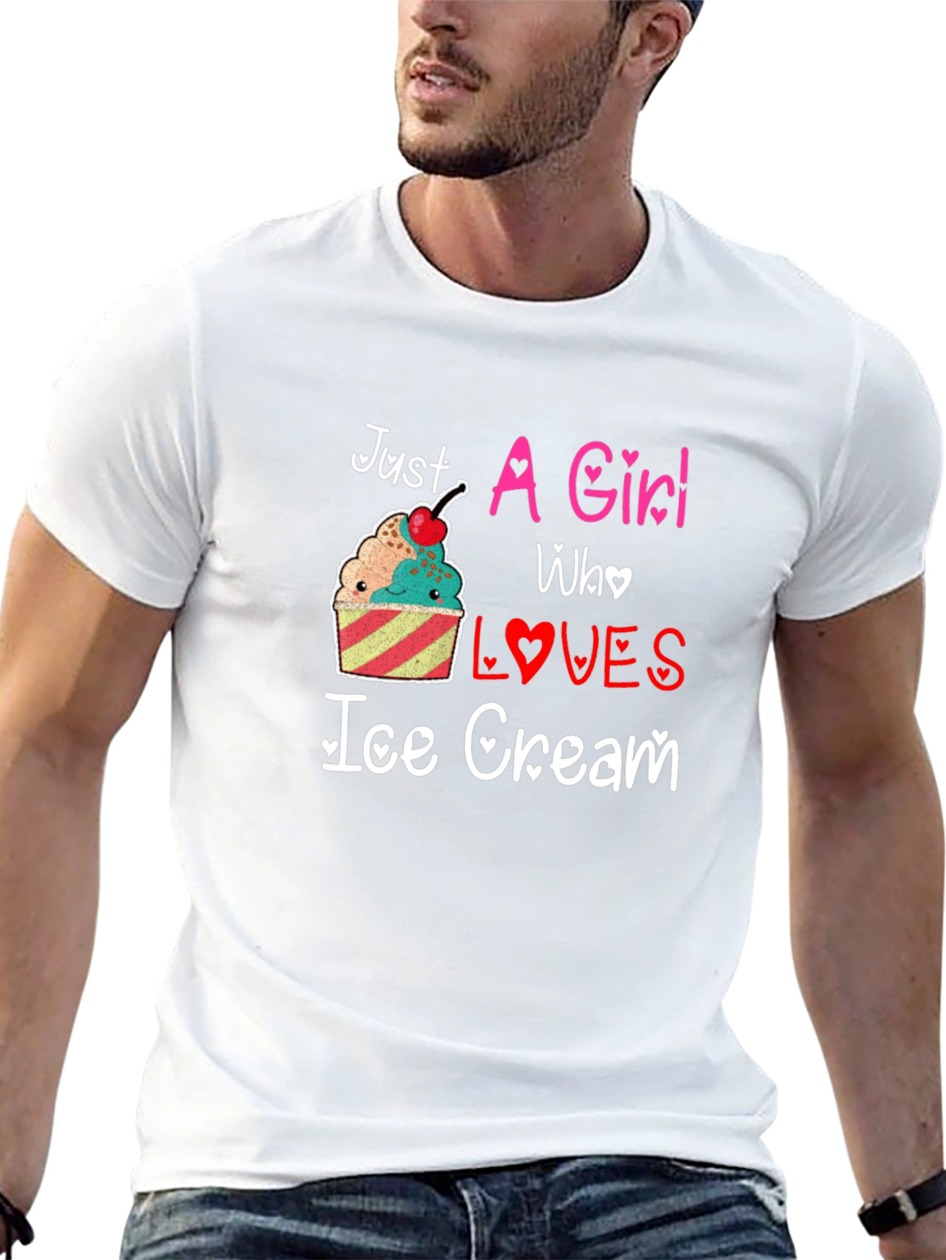 Just A Girl Who Loves Ice Cream Graphic Tee