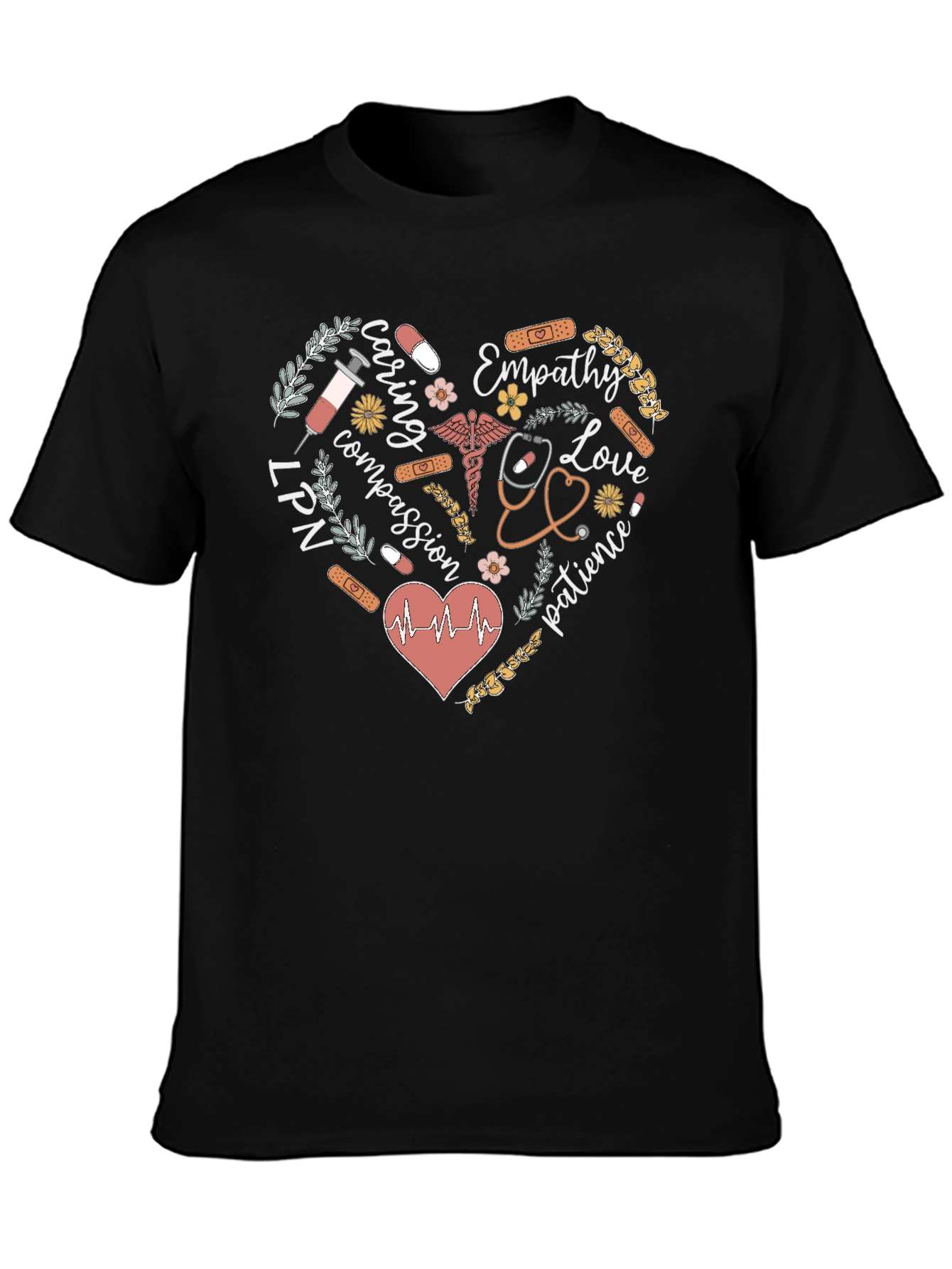 LPN Nurse Heart Graphic Tee