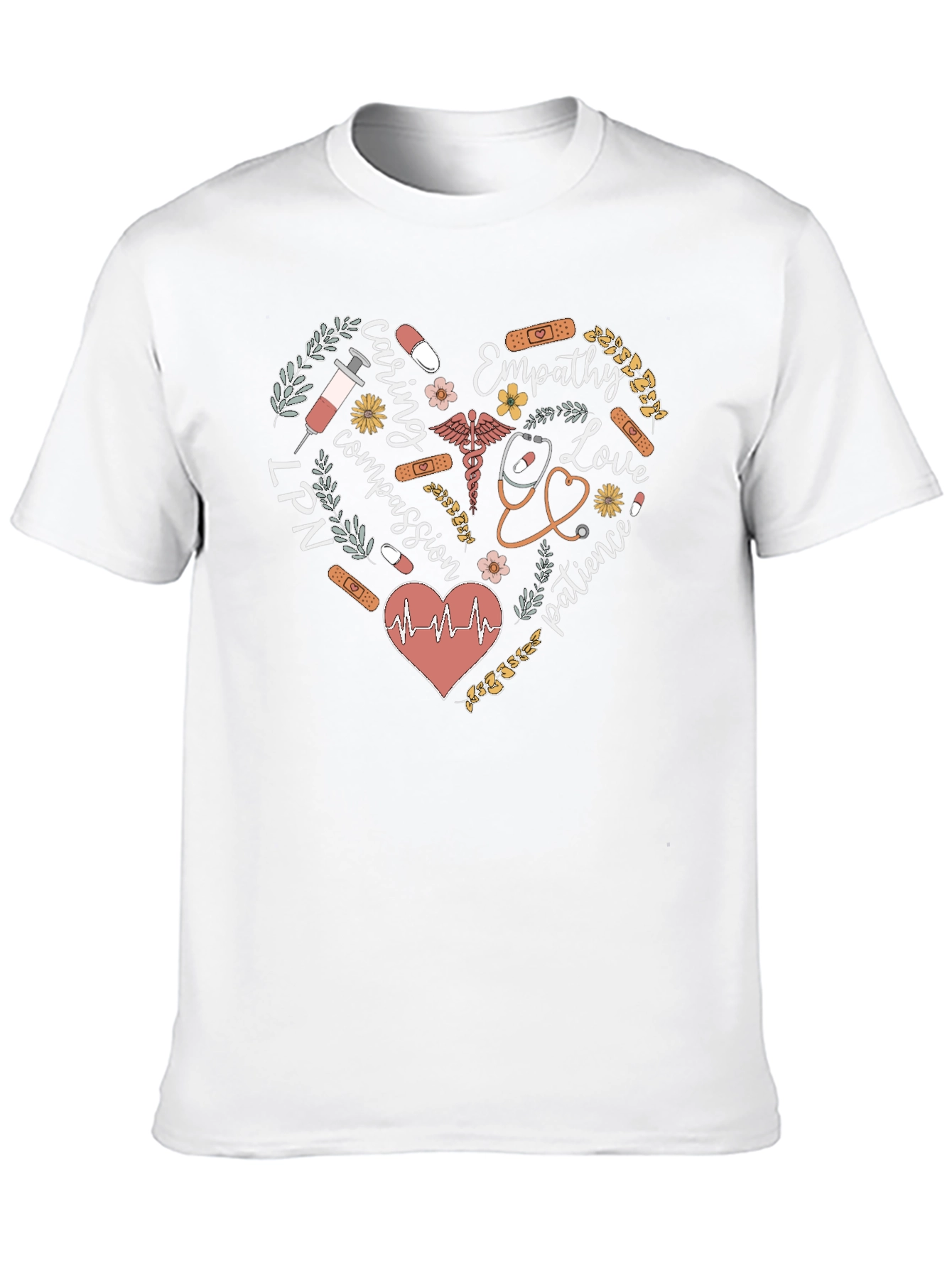 LPN Nurse Heart Graphic Tee