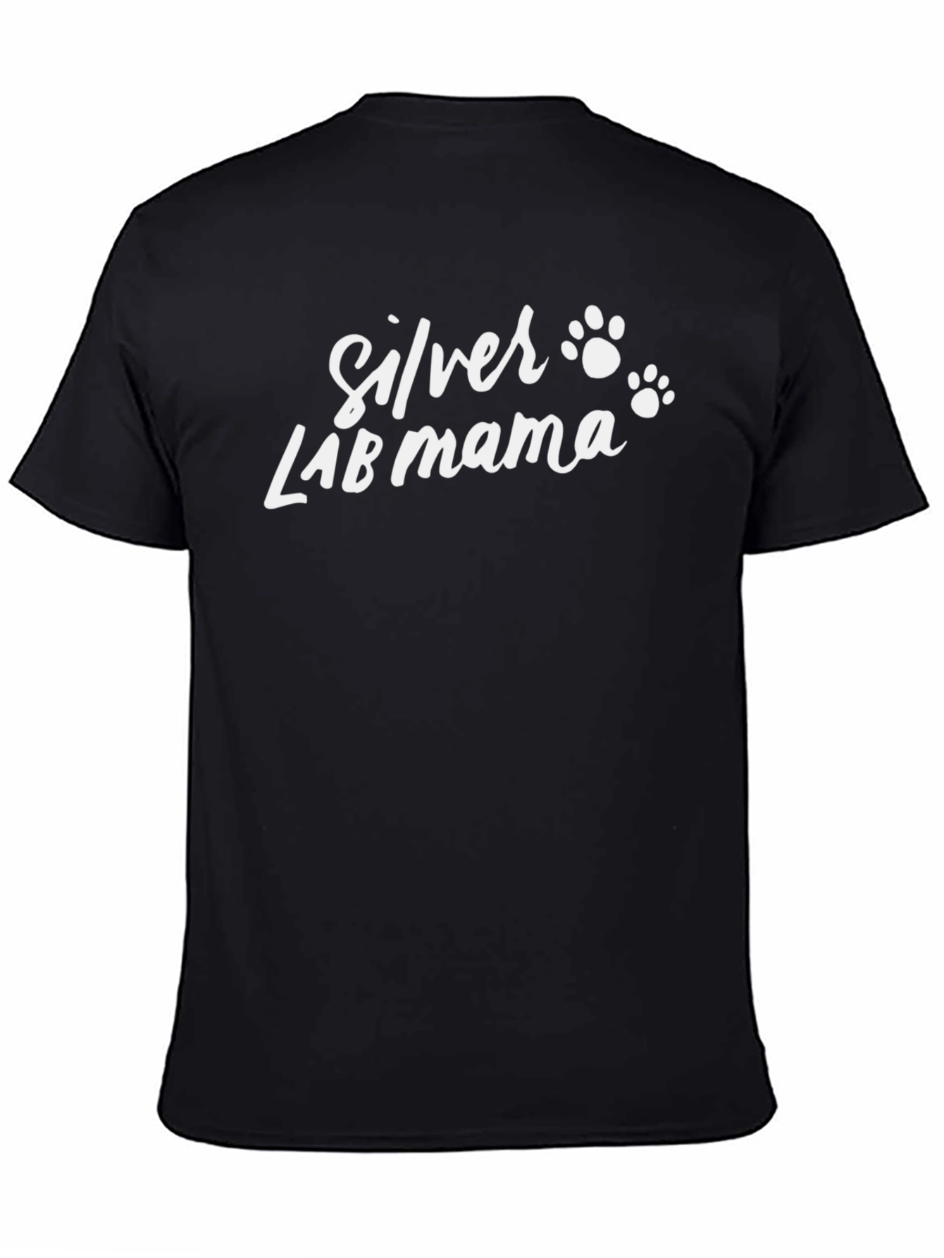 Silver Lab Mama T-Shirt - Dog Paw Prints