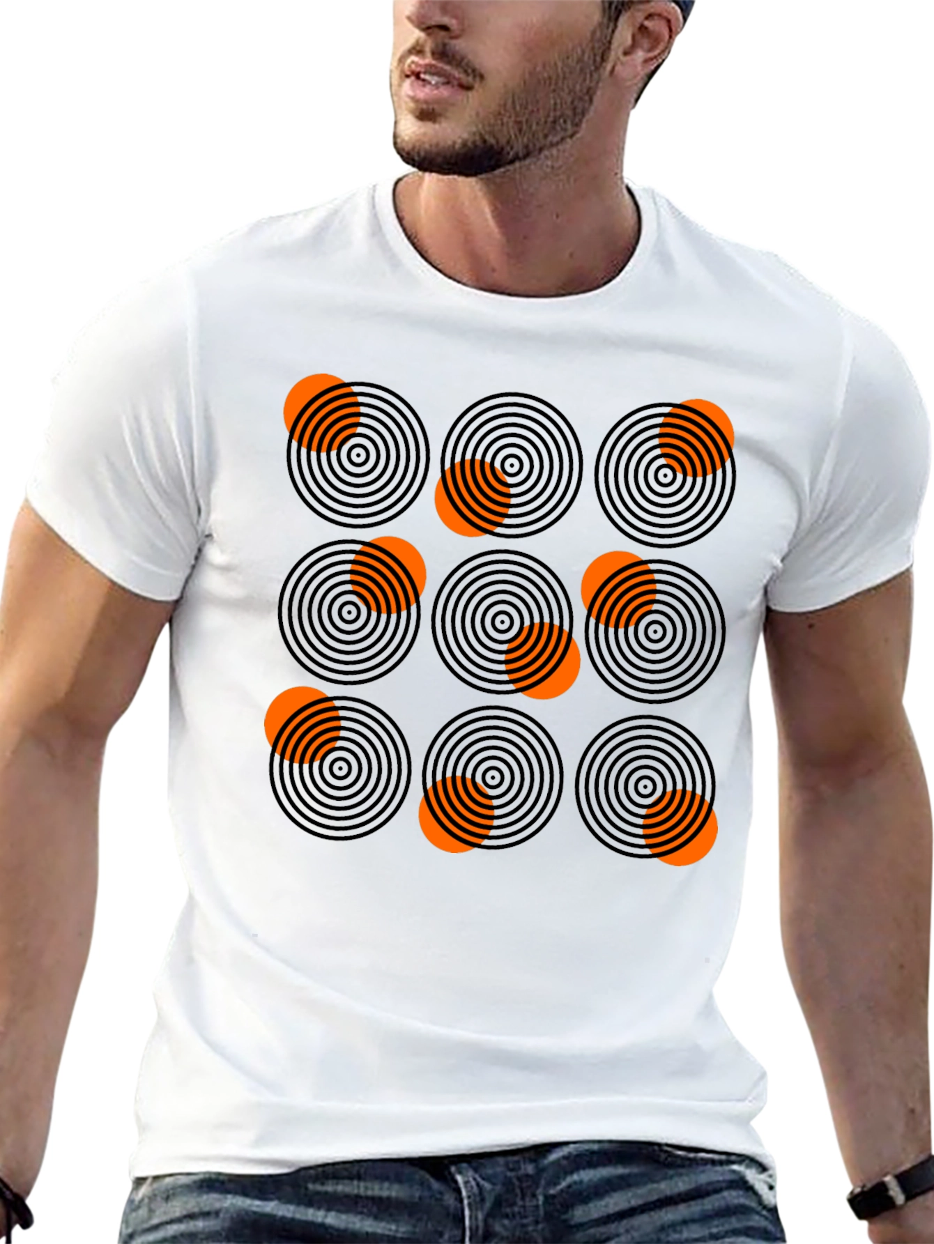 Abstract Circle Pattern Graphic Tee