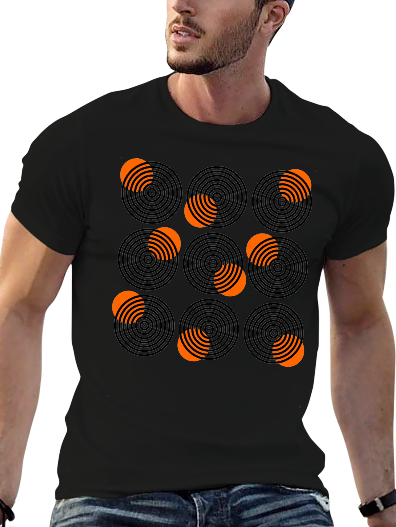 Abstract Circle Pattern Graphic Tee