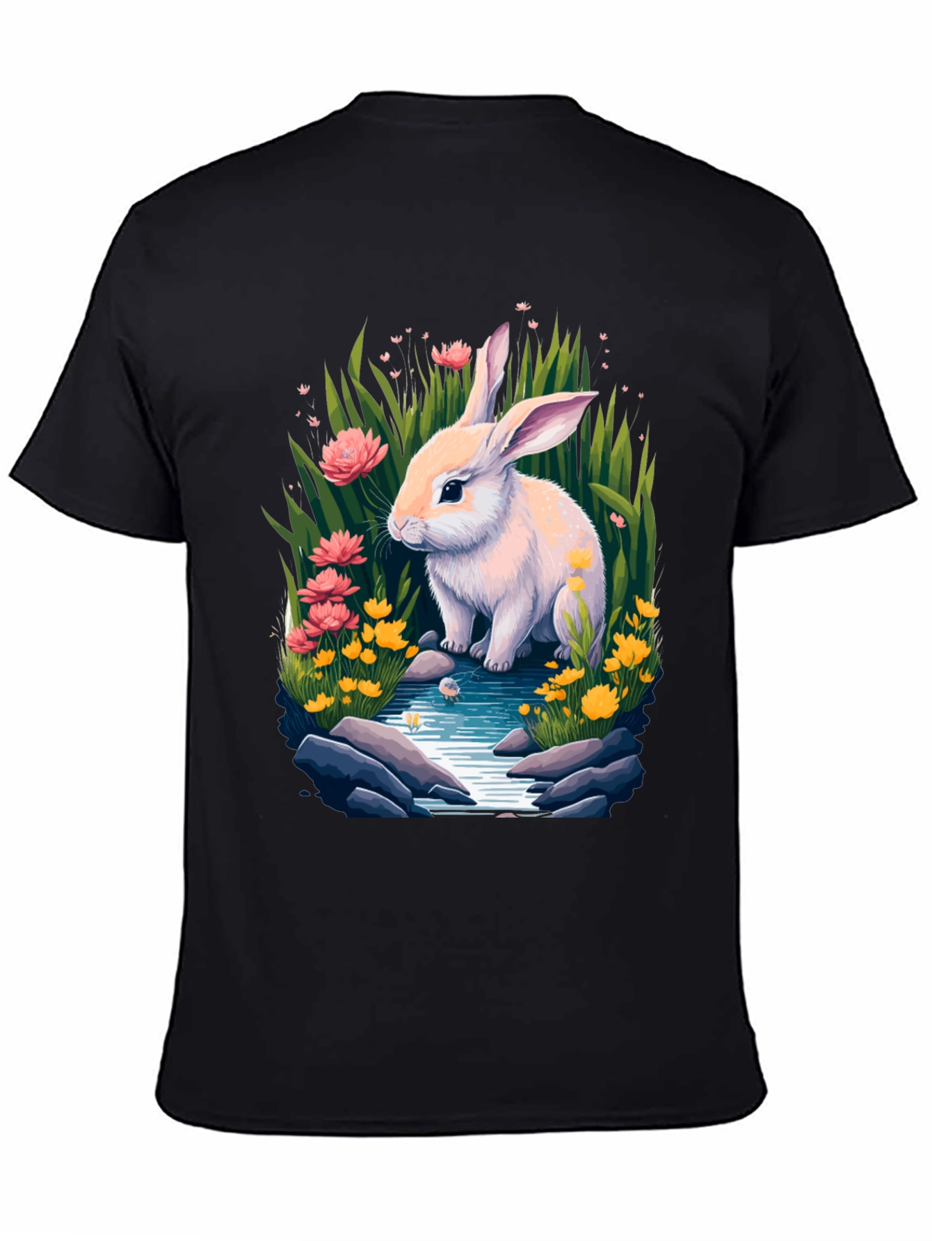 Bunny in Bloom Tee - Whimsical Rabbit Design