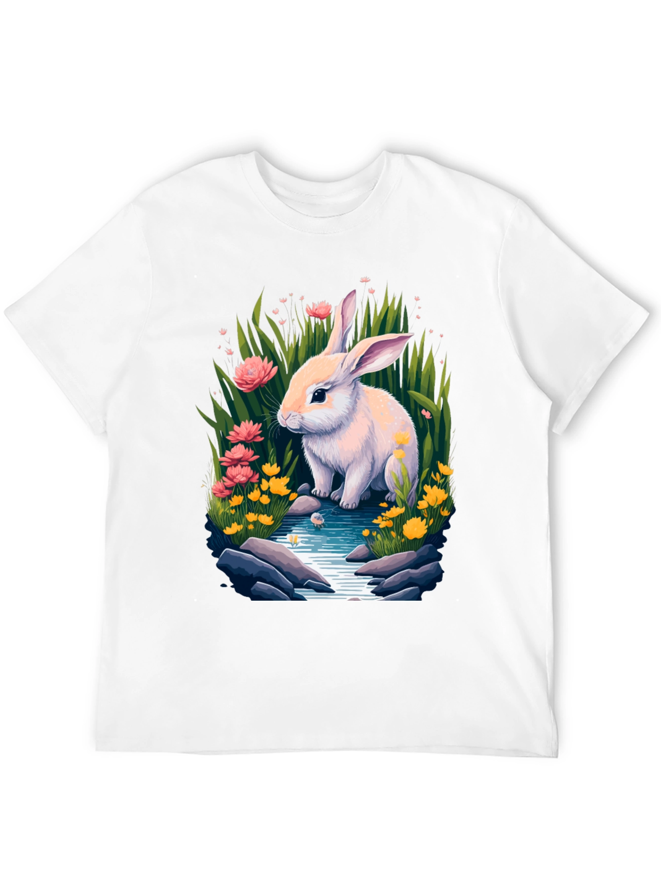 Bunny in Bloom Tee - Whimsical Rabbit Design