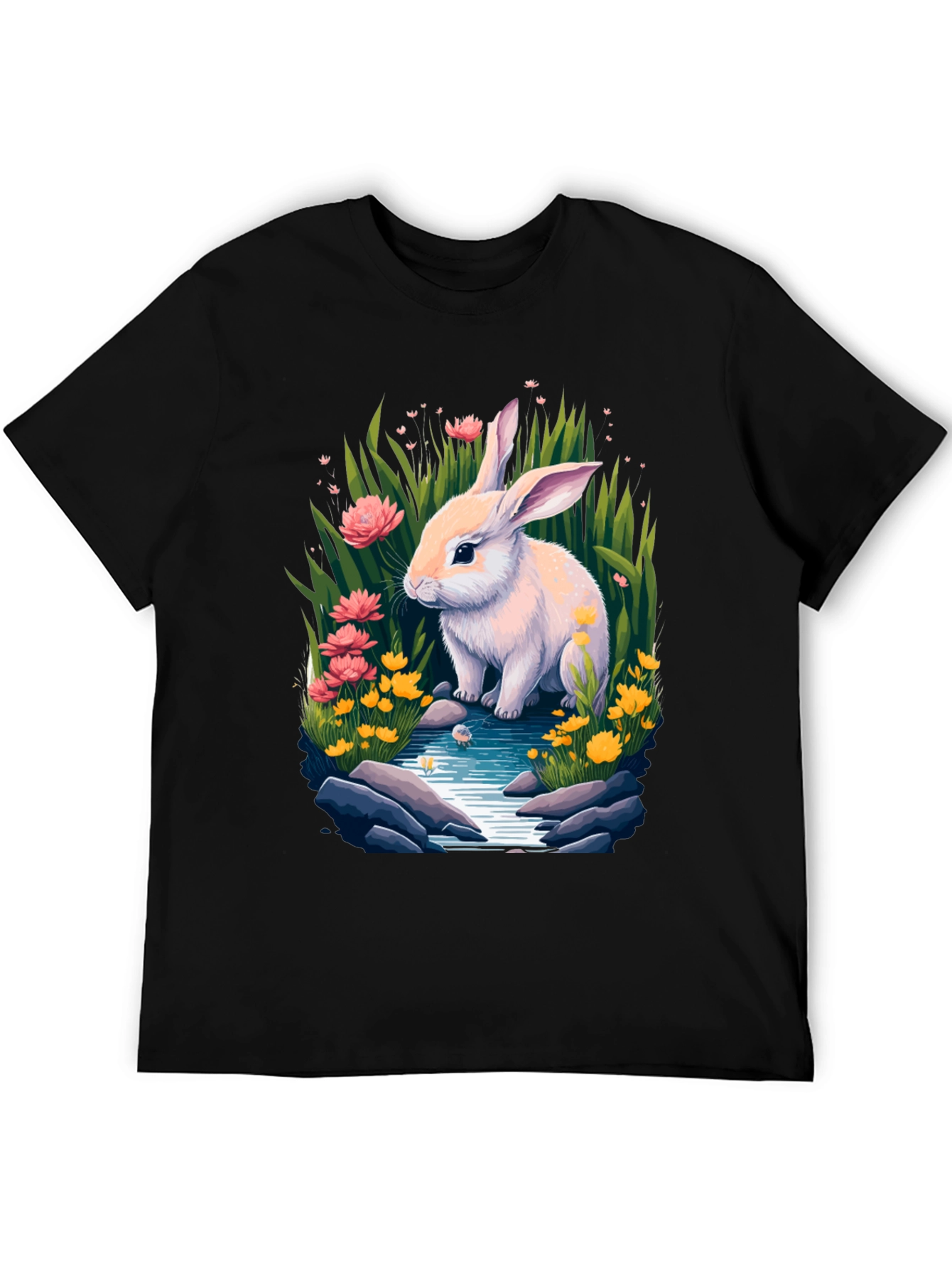 Bunny in Bloom Tee - Whimsical Rabbit Design