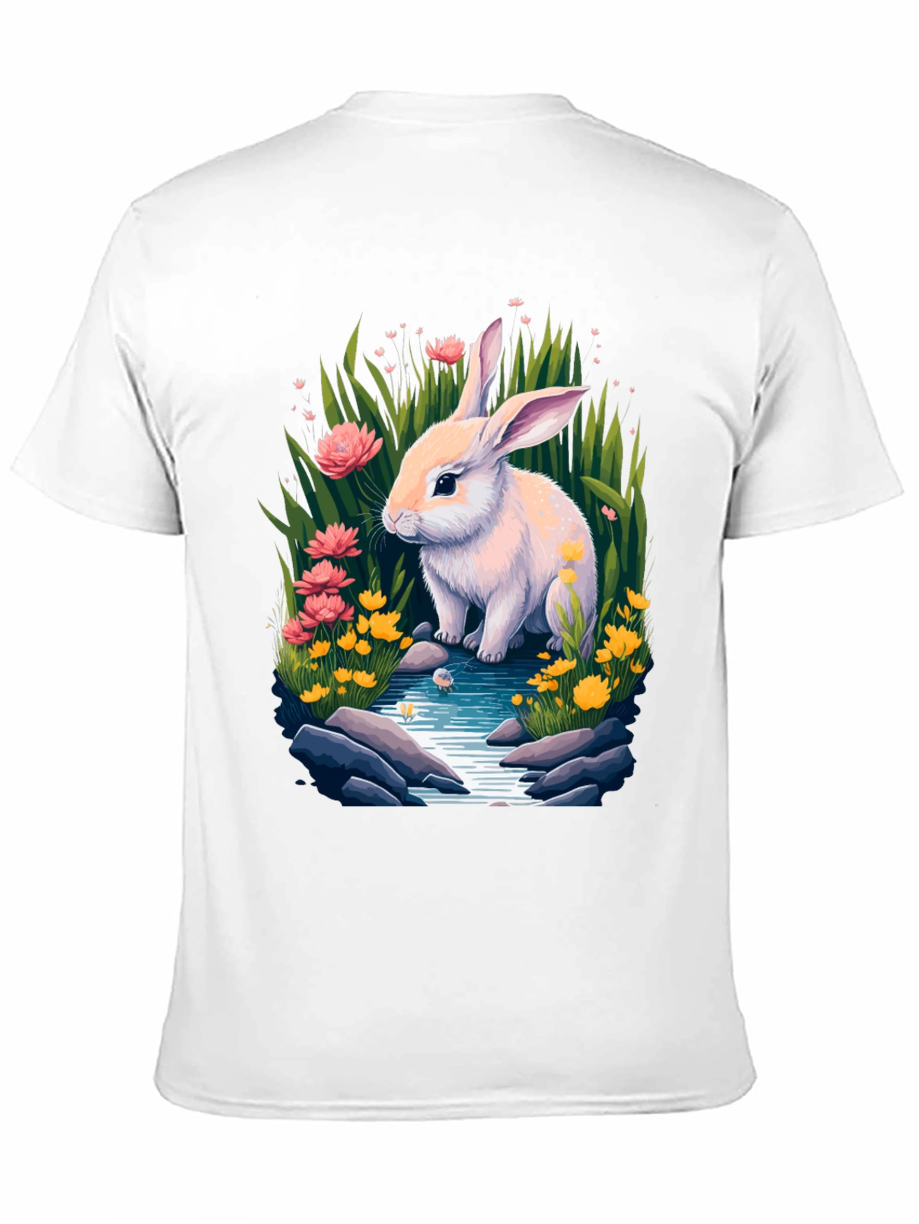 Bunny in Bloom Tee - Whimsical Rabbit Design