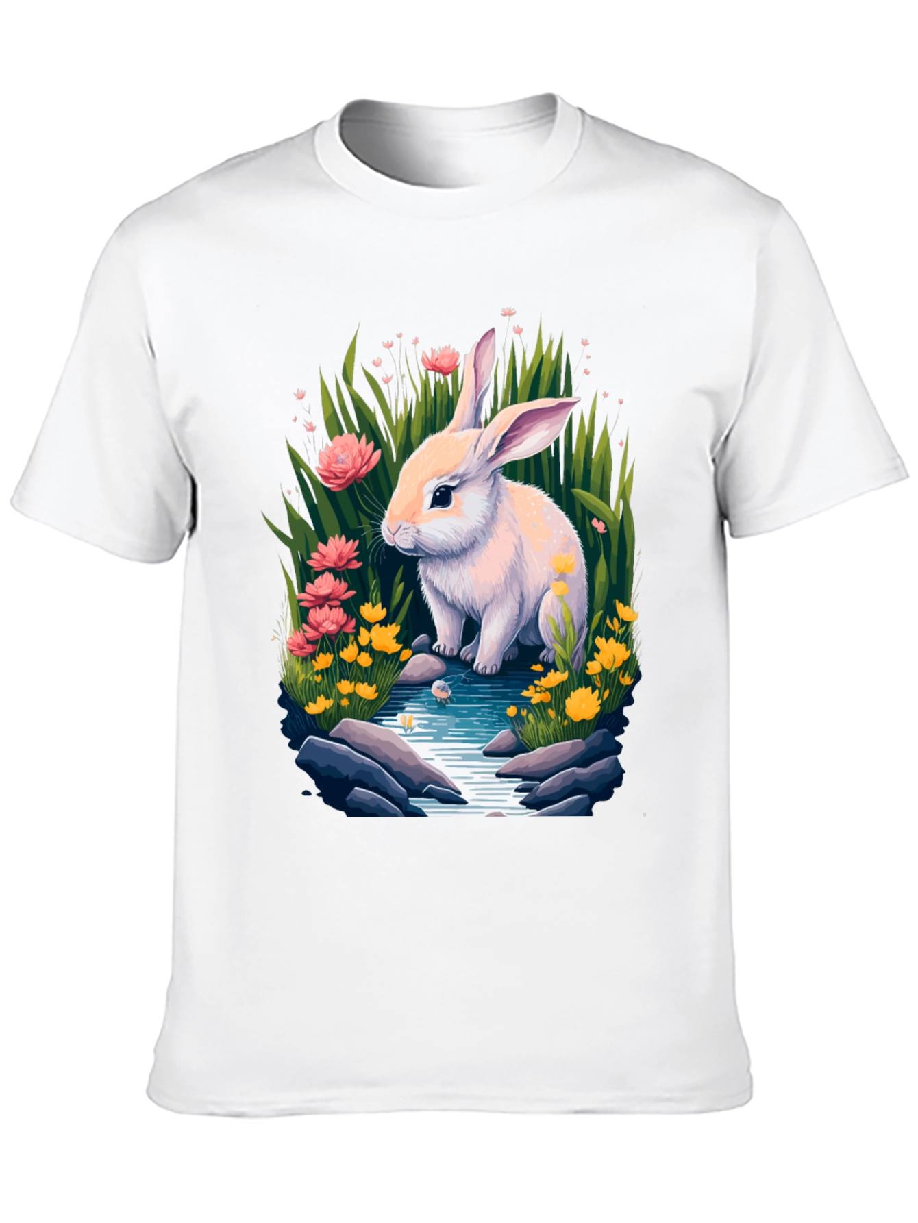 Bunny in Bloom Tee - Whimsical Rabbit Design