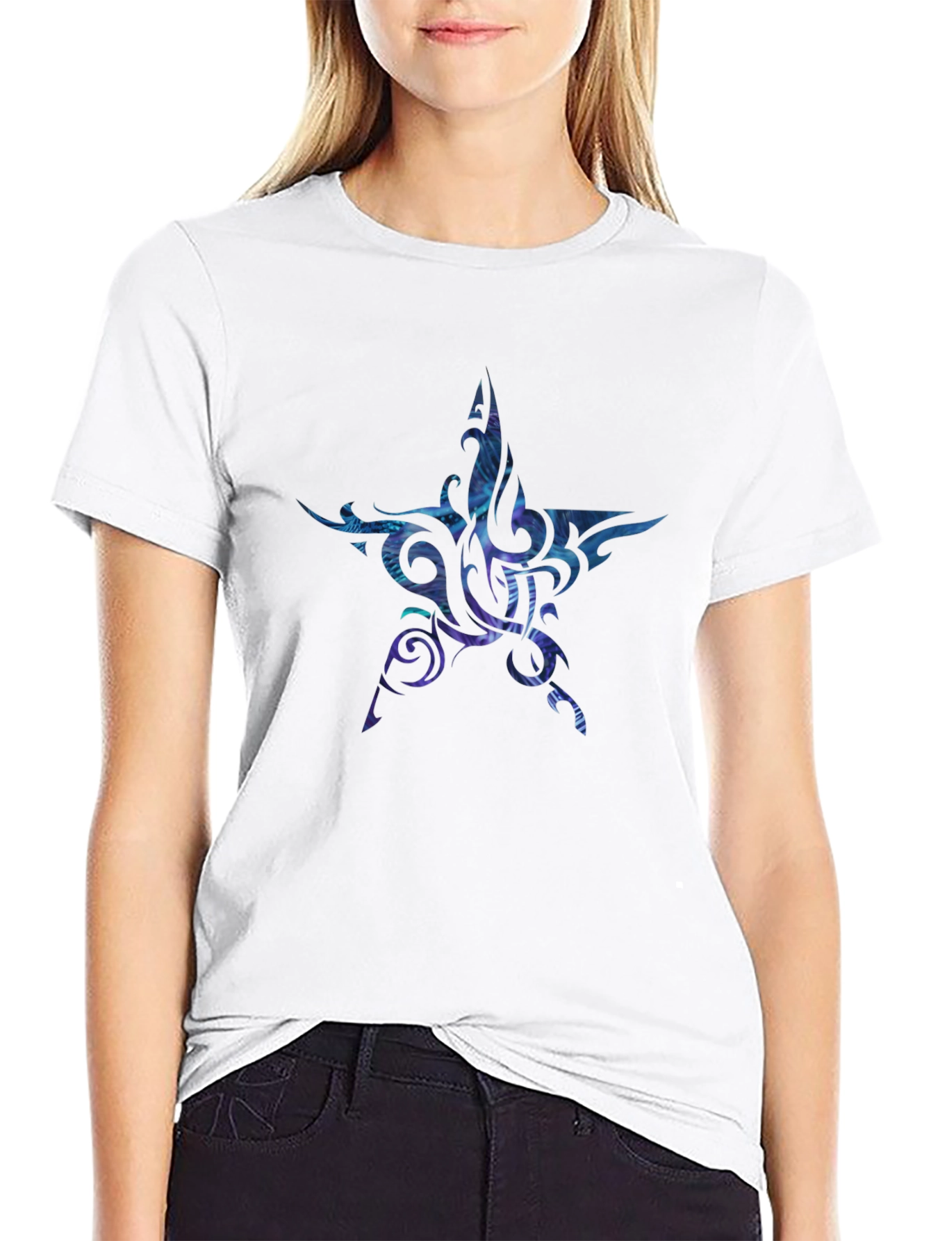 Tribal Star Graphic Black T-Shirt