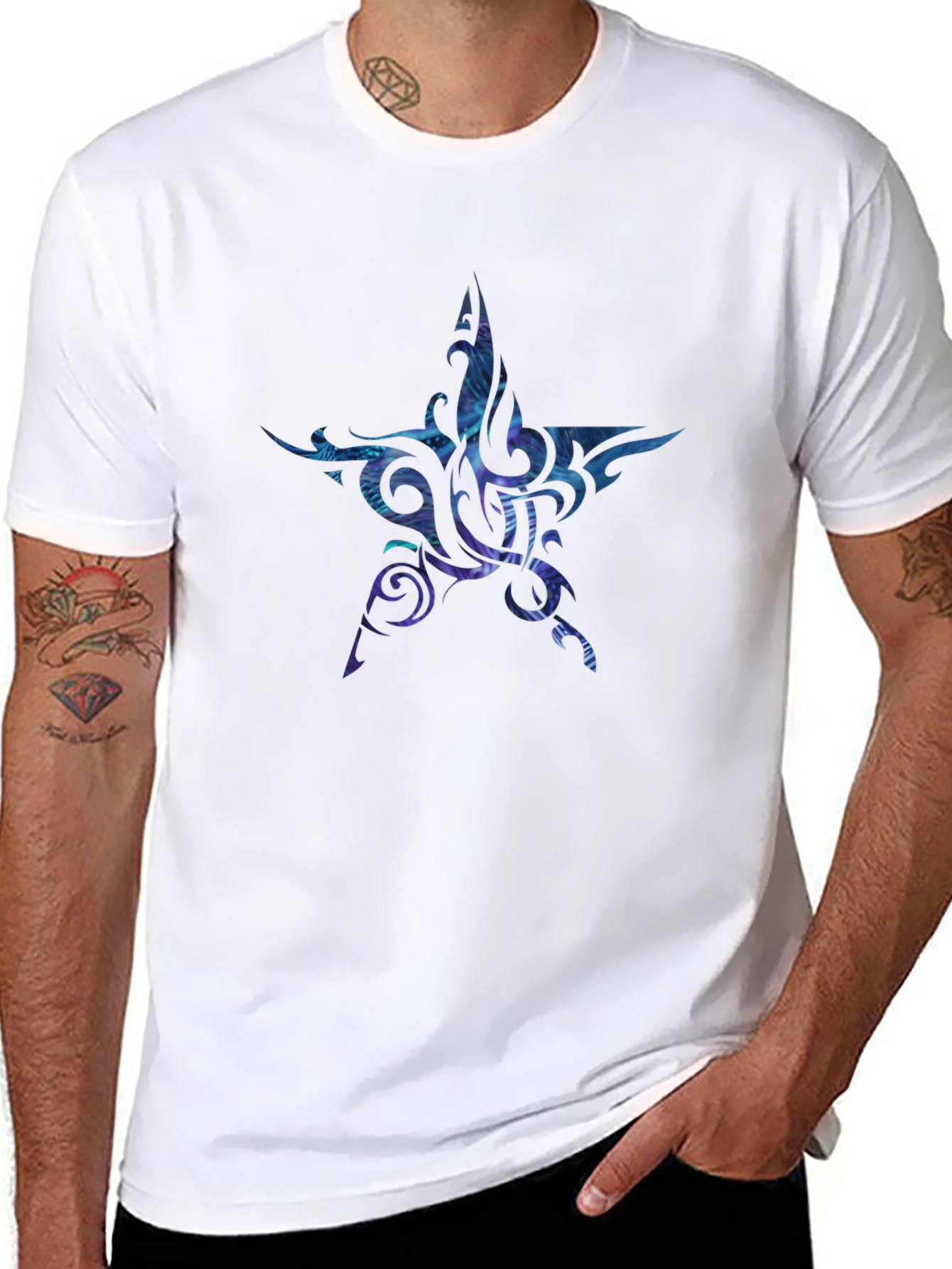 Tribal Star Graphic Black T-Shirt