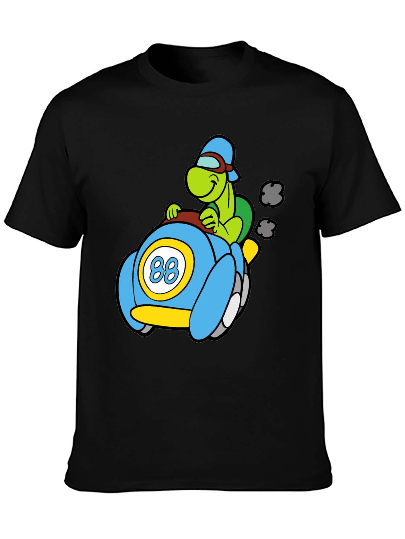 Turtle Race Car Black T-Shirt