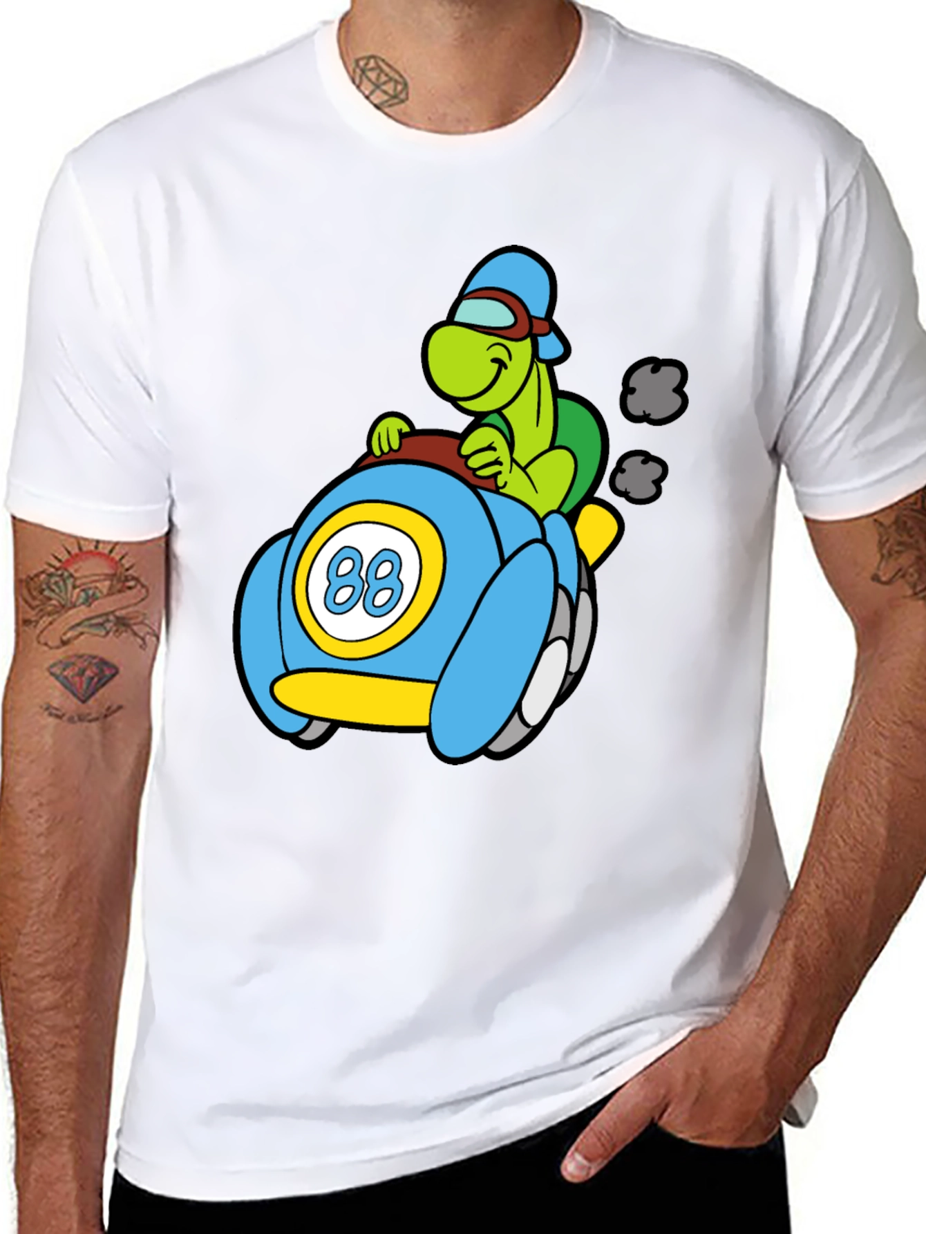 Turtle Race Car Black T-Shirt