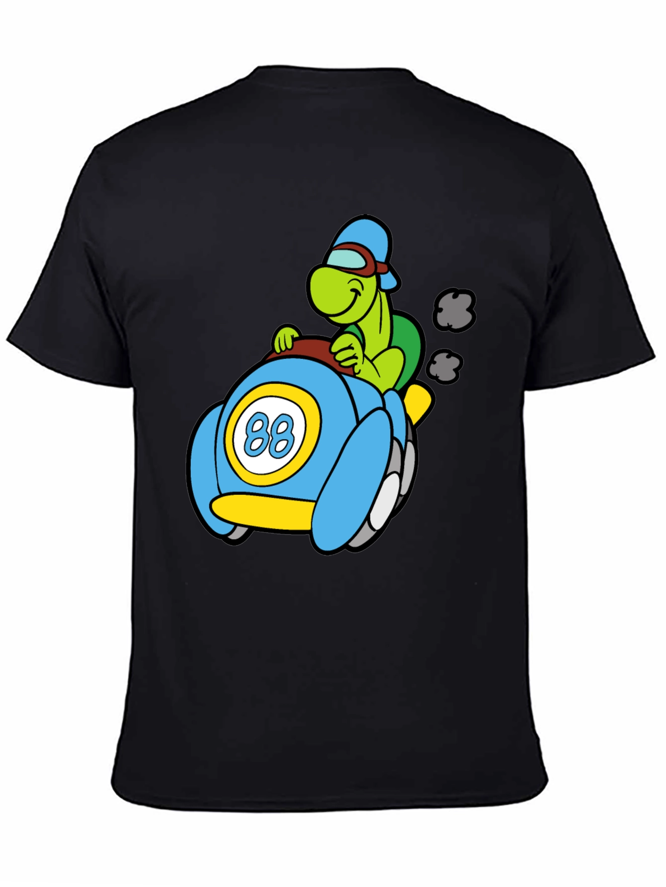 Turtle Race Car Black T-Shirt