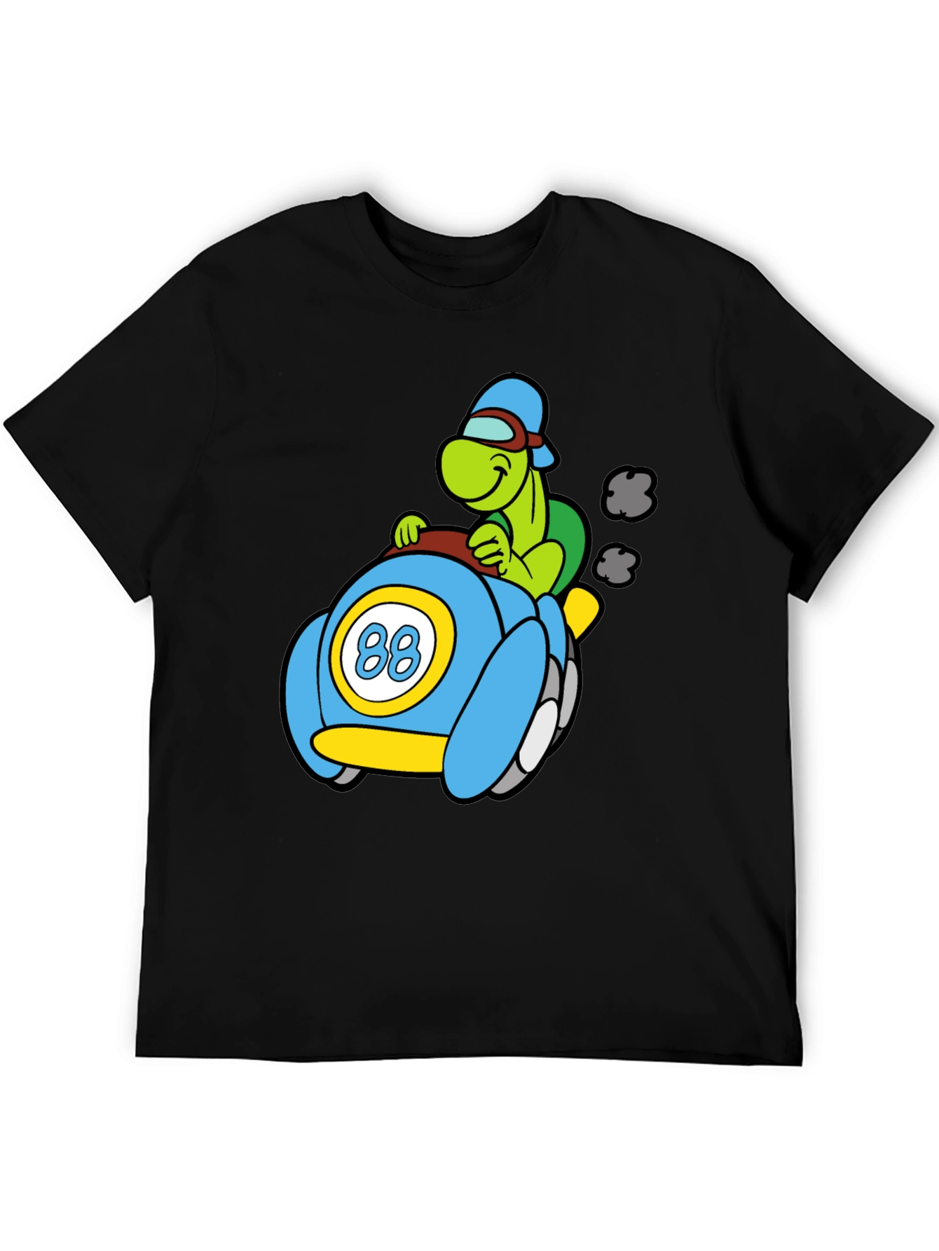 Turtle Race Car Black T-Shirt