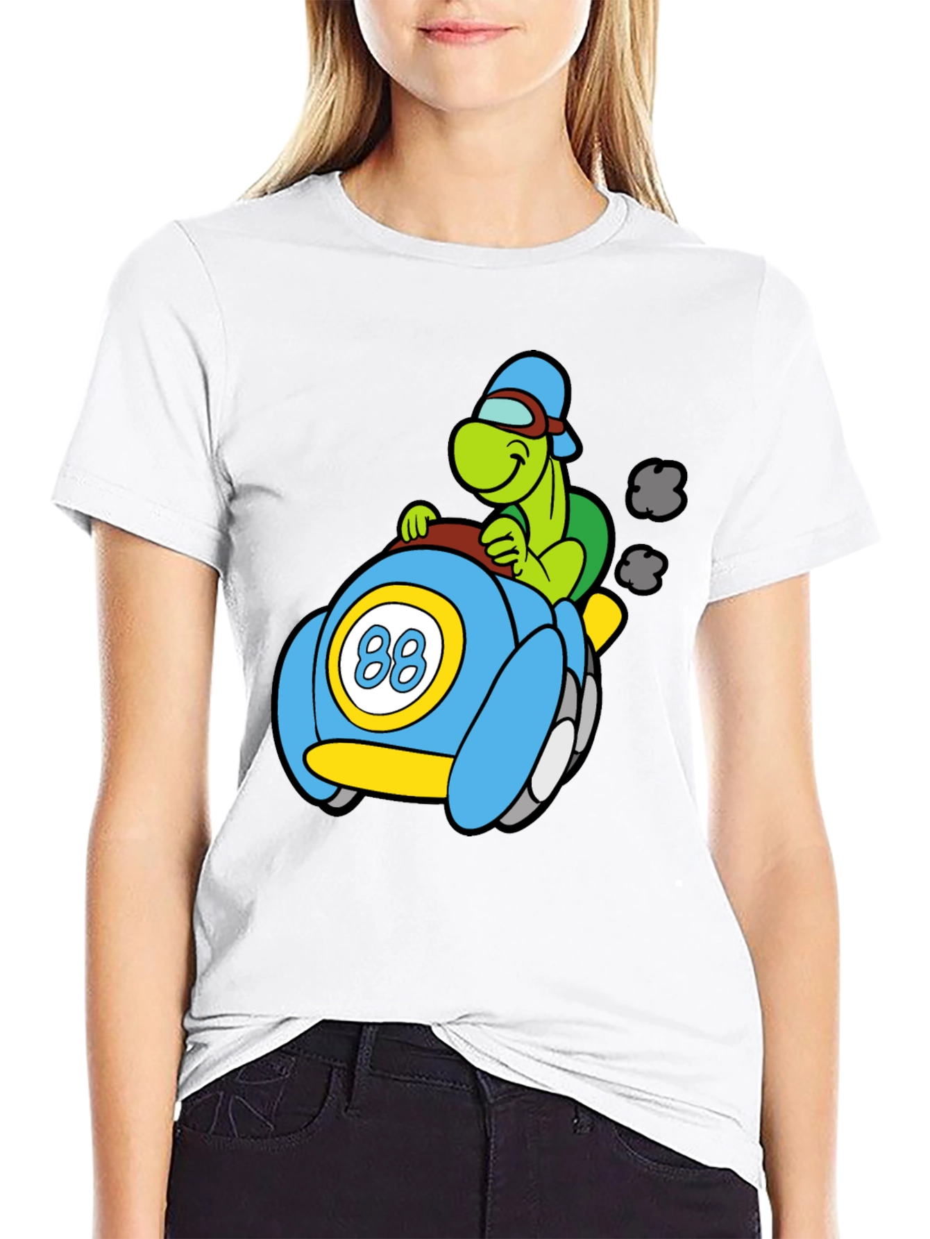Turtle Race Car Black T-Shirt