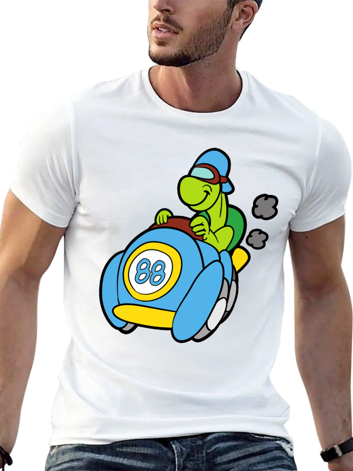 Turtle Race Car Black T-Shirt