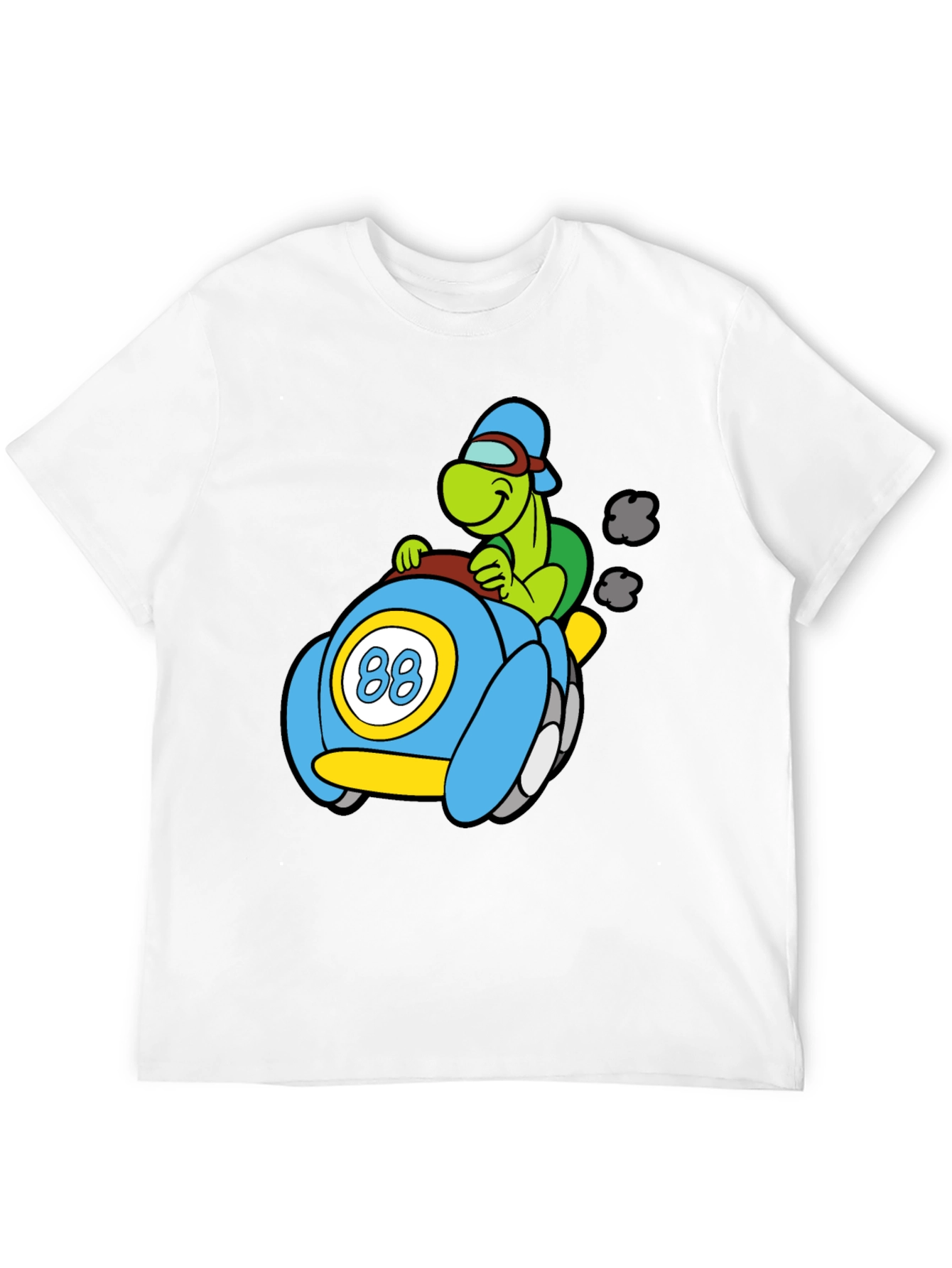 Turtle Race Car Black T-Shirt