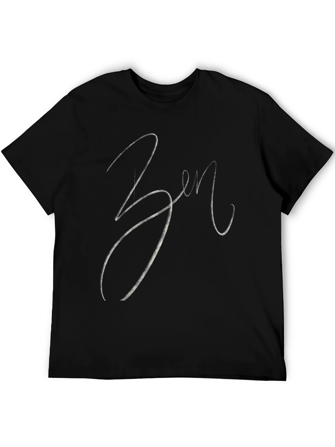 Zen Script Tee - Stylish Black Cotton Blend T-Shirt