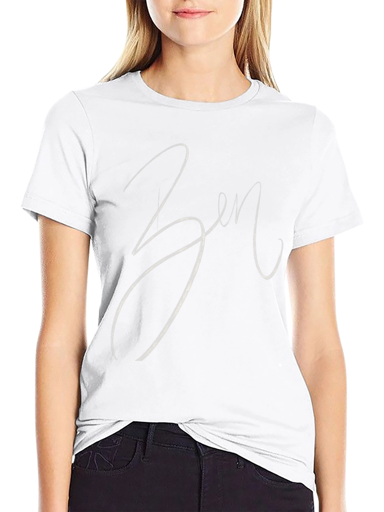 Zen Script Tee - Stylish Black Cotton Blend T-Shirt
