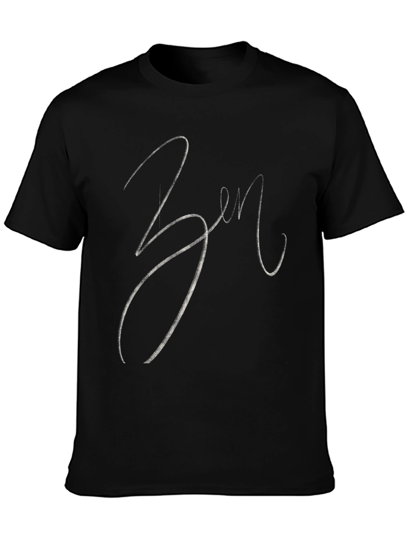Zen Script Tee - Stylish Black Cotton Blend T-Shirt