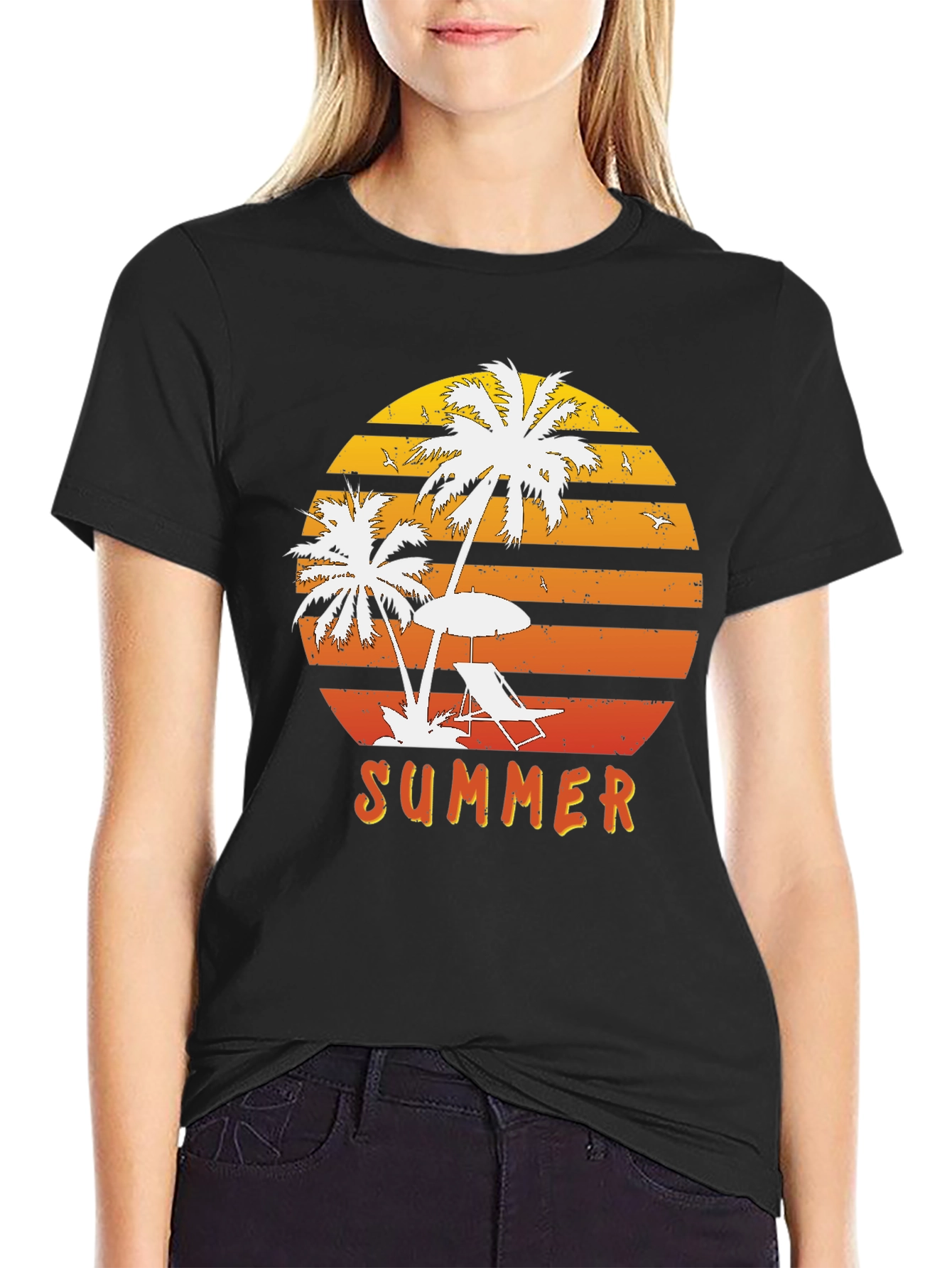 Summer Beach Sunset Graphic Tee