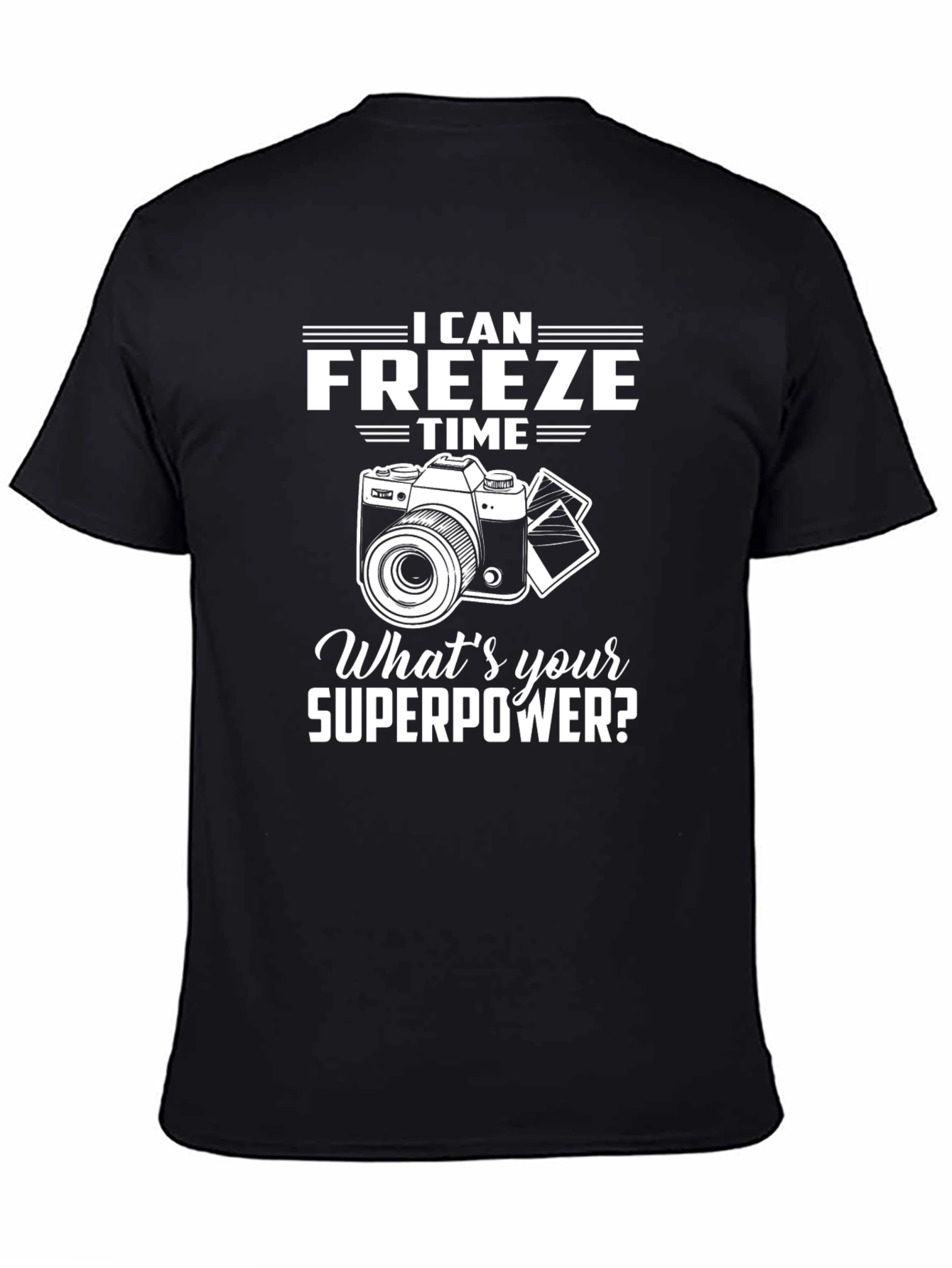 Freeze Time Camera Graphic Tee - Photographer Superpower Shirt