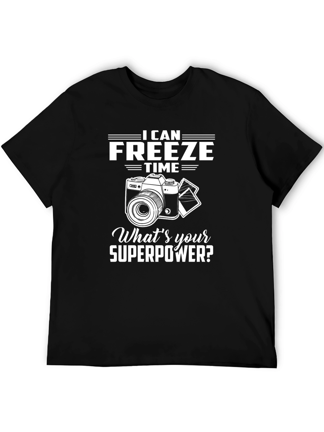 Freeze Time Camera Graphic Tee - Photographer Superpower Shirt