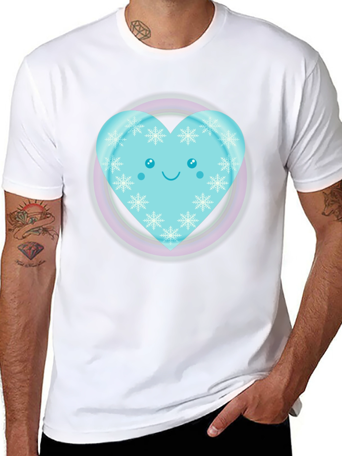 Cute Heart Snowflake Graphic Tee