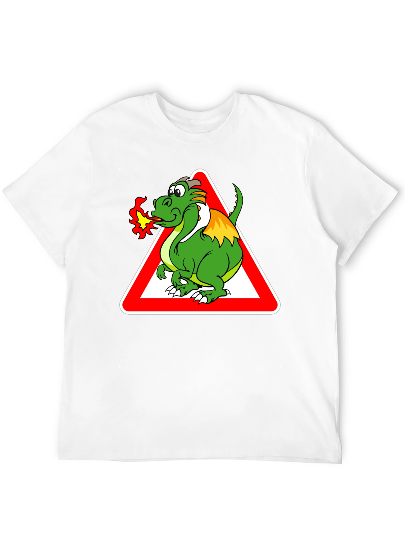 Dragon Warning Sign Graphic Tee - Black
