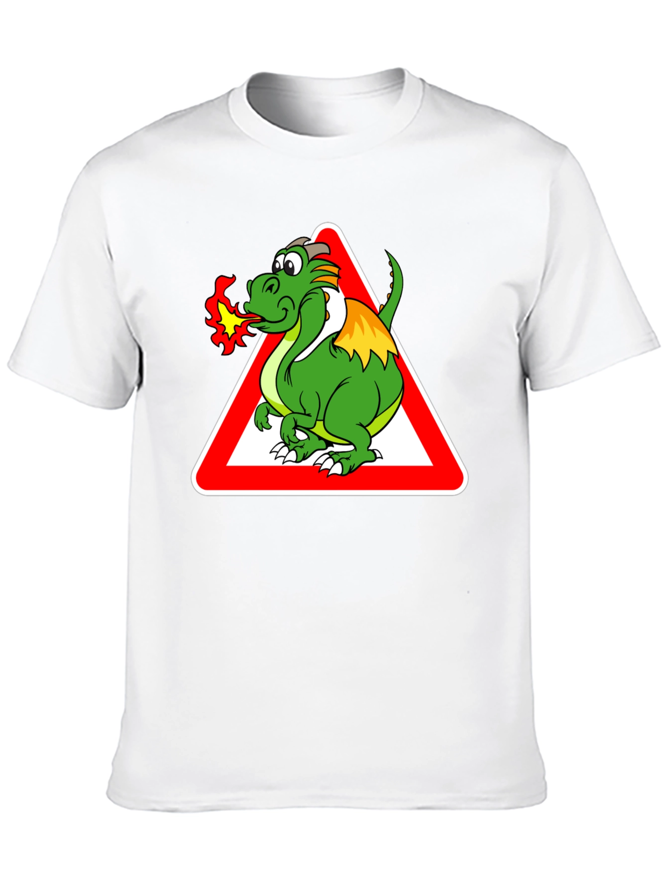 Dragon Warning Sign Graphic Tee - Black